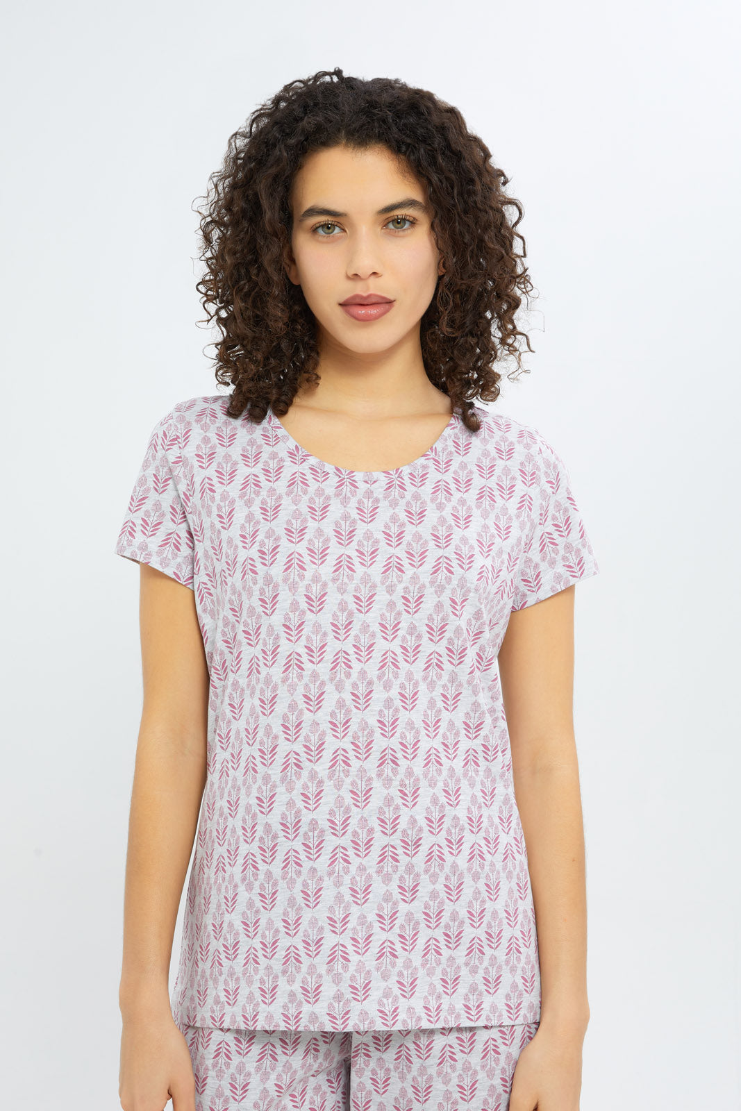Redtag-Women-Grey-Short-Aop-Bottom-Sleeves-Pajama-Set-Category:Pyjama-Sets,-Colour:Assorted,-Deals:New-In,-Filter:Women's-Clothing,-H1:LWR,-H2:LDN,-H3:NWR,-H4:PJS,-New-In-Women-APL,-Non-Sale,-Promo:TBL,-S23C,-Season:S23C,-Section:Women,-TBL,-Women-Pyjama-Sets--
