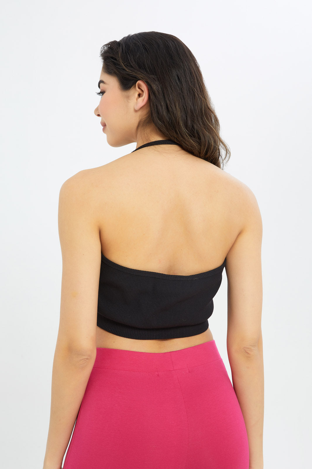 Redtag-Women-Black-Halter-Neck-Bra-Category:T-Shirts,-Colour:Black,-Deals:New-In,-Filter:Women's-Clothing,-H1:LWR,-H2:LAD,-H3:SPW,-H4:ATS,-New-In-Women-APL,-Non-Sale,-RMD,-S23B,-Season:S23B,-Section:Women,-Sustainable,-Women-T-Shirts-Women's-