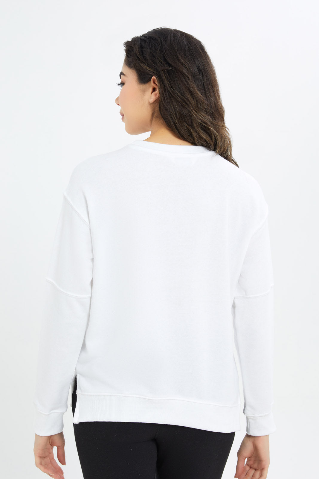 Redtag-Women-White-Slogan-Printed-Sweatshirt-Category:Sweatshirts,-Colour:White,-Deals:New-In,-Filter:Women's-Clothing,-H1:LWR,-H2:LAD,-H3:SPW,-H4:ASS,-New-In-Women-APL,-Non-Sale,-RMD,-S23B,-Season:S23B,-Section:Women,-Sustainable,-Women-Sweatshirts-Women's-