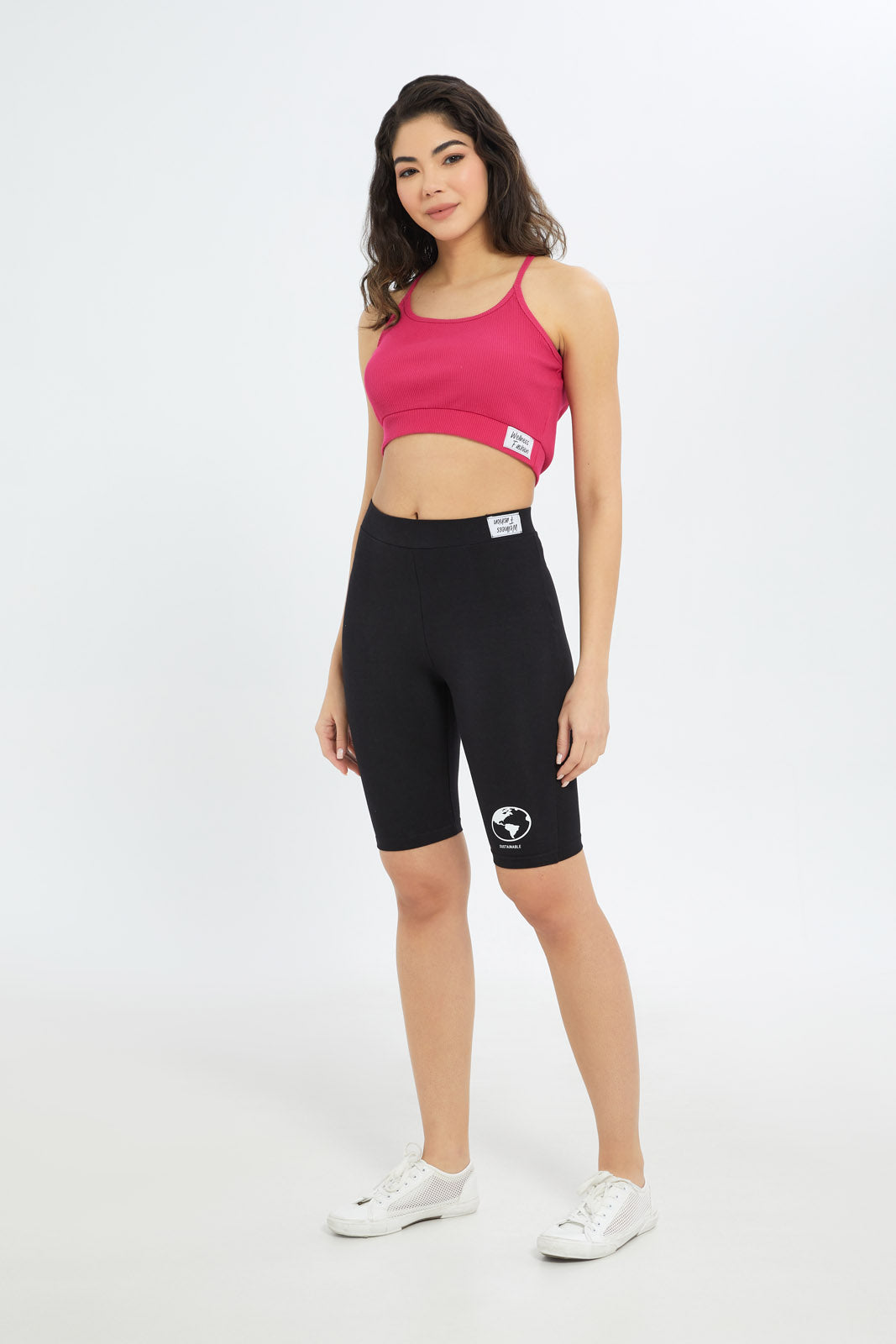 Redtag-Women-Black-Biker-Shorts-Category:Shorts,-Colour:Black,-Deals:New-In,-Filter:Women's-Clothing,-H1:LWR,-H2:LAD,-H3:SPW,-H4:AST,-New-In-Women-APL,-Non-Sale,-RMD,-S23B,-Season:S23B,-Section:Women,-Sustainable,-Women-Shorts-Women's-