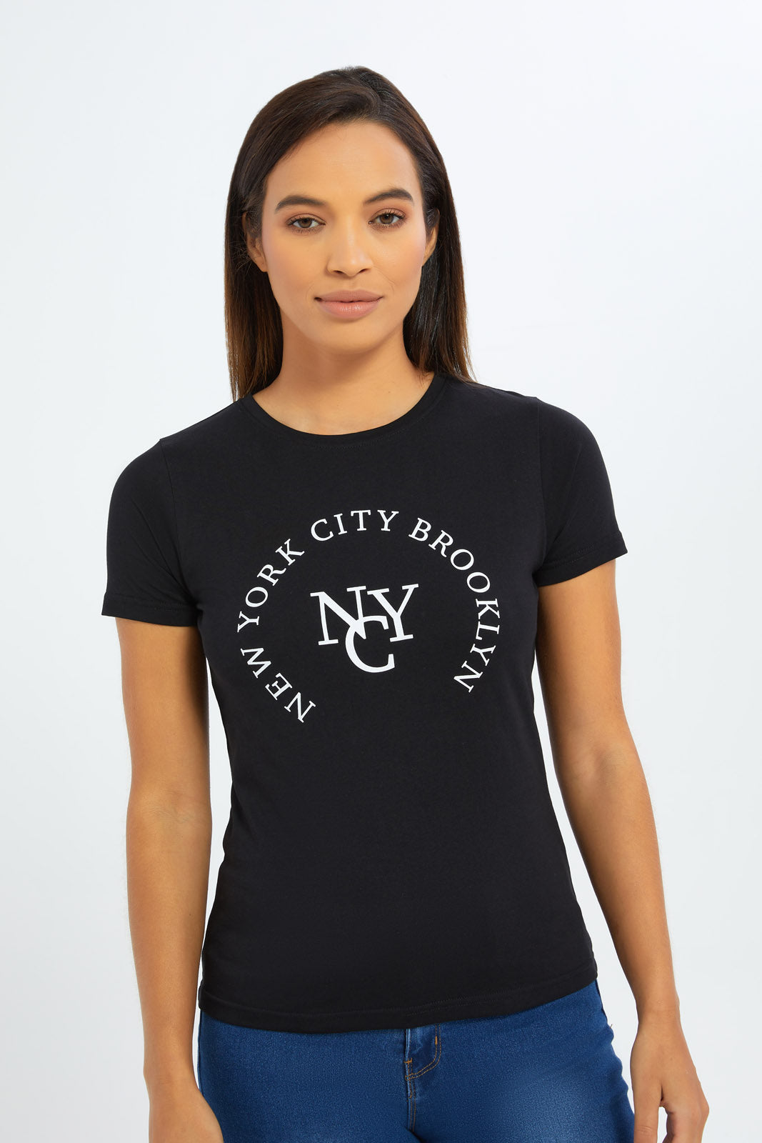 Redtag-Women-Black-French-Graphic-Tee-Category:T-Shirts,-Colour:Black,-Deals:New-In,-Filter:Women's-Clothing,-H1:LWR,-H2:LAD,-H3:TSH,-H4:CAT,-New-In-Women-APL,-Non-Sale,-PPE,-S23C,-Season:S23C,-Section:Women,-Women-T-Shirts-Women's-