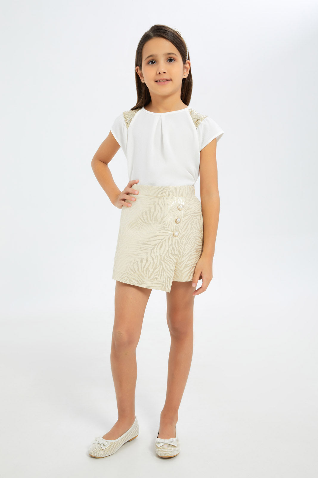Redtag-Girls-Ivory-Blouse-With-Sequins-On-Shoulder-Category:Blouses,-Colour:Ivory,-Deals:New-In,-Filter:Girls-(2-to-8-Yrs),-GIR-Blouses,-H1:KWR,-H2:GIR,-H3:BLO,-H4:CBL,-New-In-GIR-APL,-Non-Sale,-RMD,-S23C,-Season:S23C,-Section:Girls-(0-to-14Yrs)-Girls-2 to 8 Years