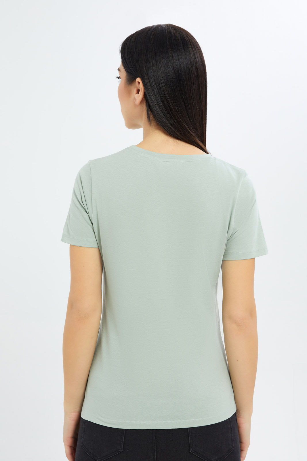 Redtag-Women-Sage-Marbke-Foil-Slogan-T-Shirt-Category:T-Shirts,-Colour:Mint,-Deals:New-In,-Filter:Women's-Clothing,-H1:LWR,-H2:LAD,-H3:TSH,-H4:CAT,-New-In-Women-APL,-Non-Sale,-Promo:TBL,-S23C,-Season:S23C,-Section:Women,-TBL,-Women-T-Shirts-Women's-