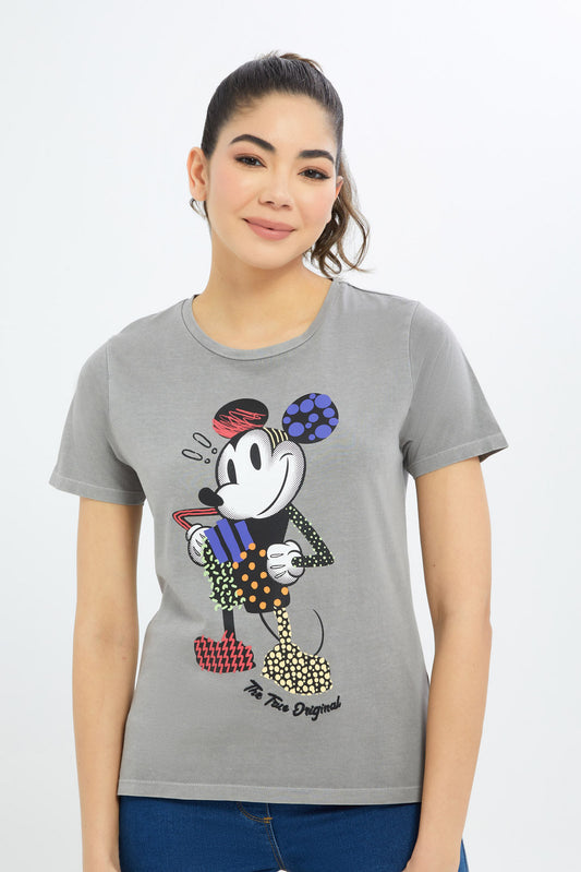 Redtag-Women-Acid-Wash-Minnie-\Printed-T-Shirt-Category:T-Shirts,-CHA,-CHR:CHR,-Colour:Charcoal,-Deals:New-In,-Event:STRATEGY,-Filter:Women's-Clothing,-H1:LWR,-H2:LAD,-H3:TSH,-H4:CAT,-New-In-Women-APL,-Non-Sale,-Promo:TBL,-S23C,-Season:S23C,-Section:Women,-TBL,-Women-T-Shirts-Women's-