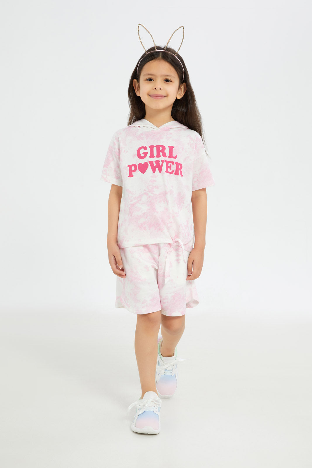 Redtag-Girls-Pink-Tie-Dye-Lounge-Shorts-Category:Shorts,-Colour:Apricot,-Deals:New-In,-Event:STRATEGY,-Filter:Girls-(2-to-8-Yrs),-GIR-Shorts,-H1:KWR,-H2:GIR,-H3:TRS,-H4:SRT,-New-In-GIR-APL,-Non-Sale,-Promo:STRATEGY,-RMD,-S23C,-Season:S23C,-Section:Girls-(0-to-14Yrs)-Girls-2 to 8 Years