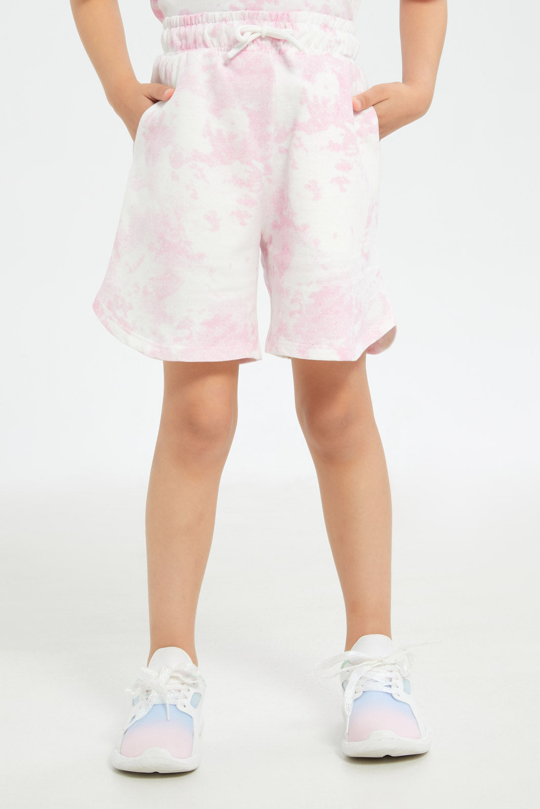 Redtag-Girls-Pink-Tie-Dye-Lounge-Shorts-Category:Shorts,-Colour:Apricot,-Deals:New-In,-Event:STRATEGY,-Filter:Girls-(2-to-8-Yrs),-GIR-Shorts,-H1:KWR,-H2:GIR,-H3:TRS,-H4:SRT,-New-In-GIR-APL,-Non-Sale,-Promo:STRATEGY,-RMD,-S23C,-Season:S23C,-Section:Girls-(0-to-14Yrs)-Girls-2 to 8 Years