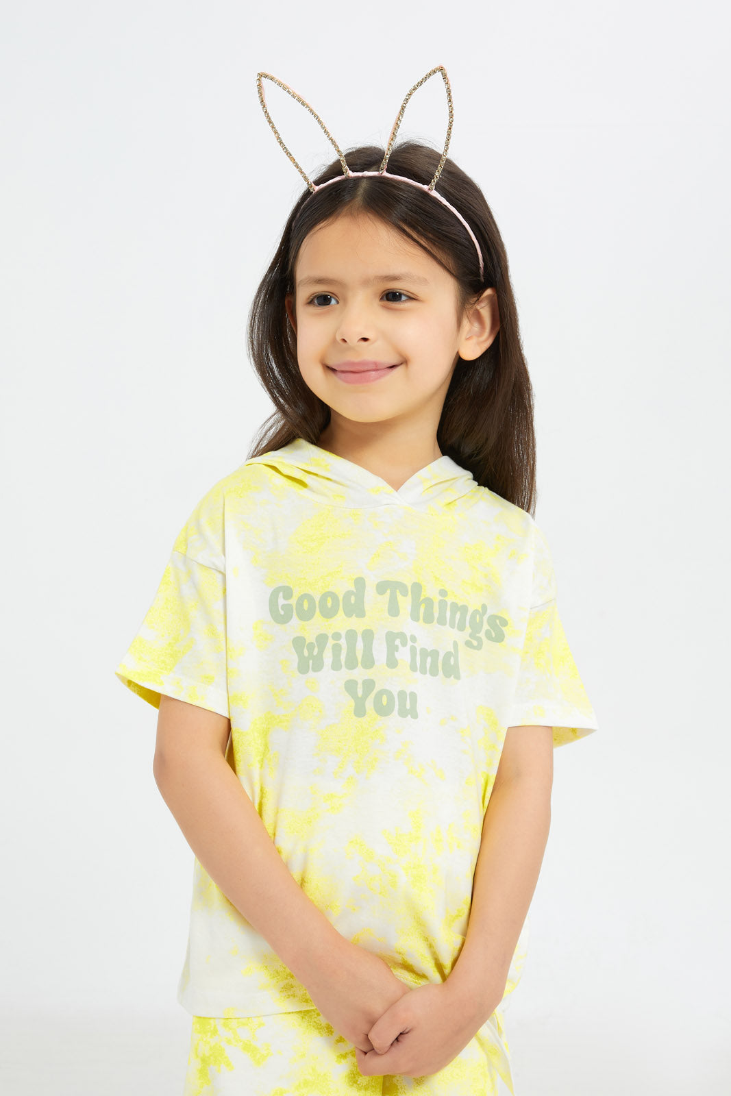 Redtag-Girls-Yellow-Tie-Dye-Hooded-Tshirt-Category:T-Shirts,-Colour:Yellow,-Deals:New-In,-Event:STRATEGY,-Filter:Girls-(2-to-8-Yrs),-GIR-T-Shirts,-H1:KWR,-H2:GIR,-H3:TSH,-H4:CAT,-New-In-GIR-APL,-Non-Sale,-Promo:STRATEGY,-RMD,-S23C,-Season:S23C,-Section:Girls-(0-to-14Yrs)-Girls-2 to 8 Years