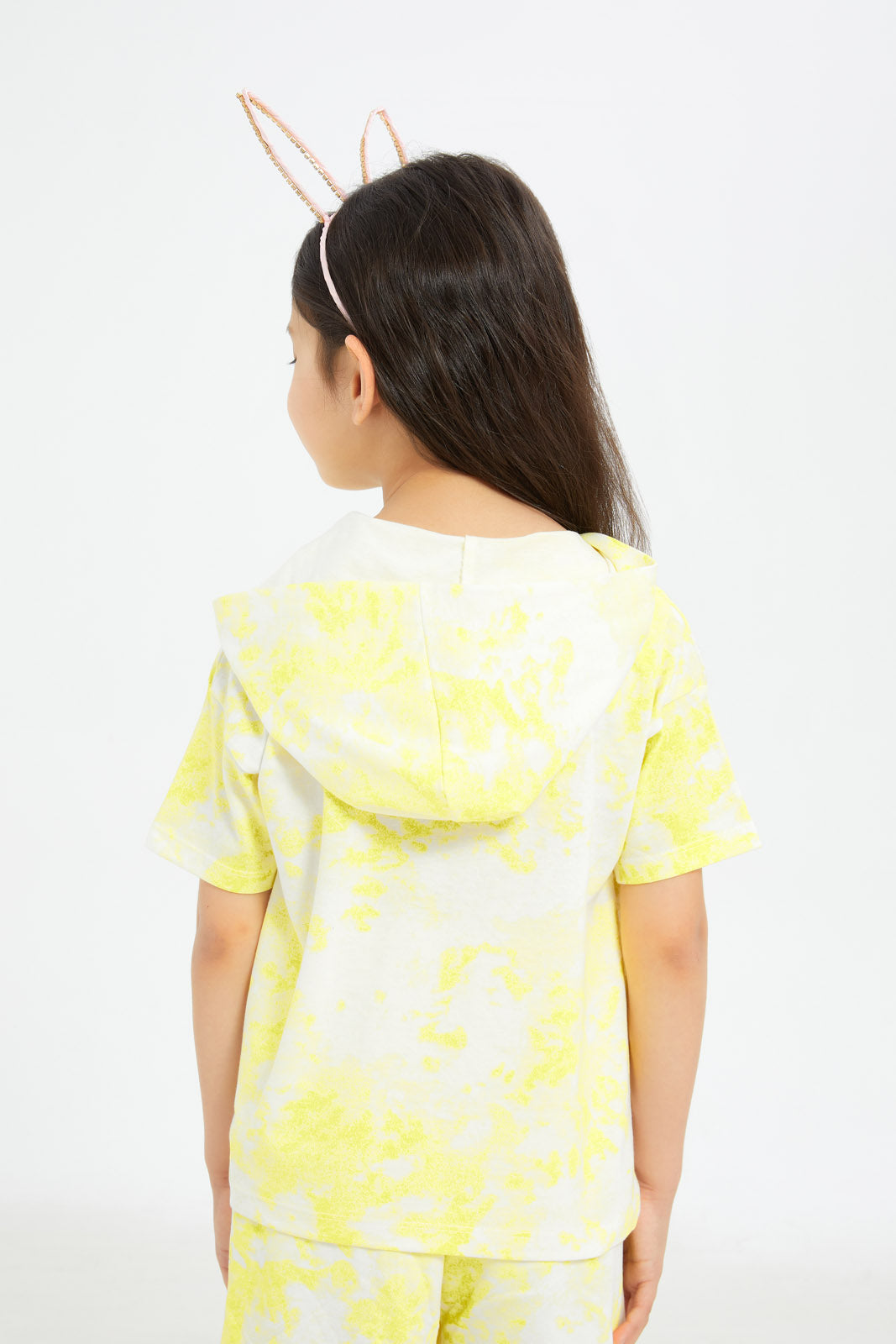 Redtag-Girls-Yellow-Tie-Dye-Hooded-Tshirt-Category:T-Shirts,-Colour:Yellow,-Deals:New-In,-Event:STRATEGY,-Filter:Girls-(2-to-8-Yrs),-GIR-T-Shirts,-H1:KWR,-H2:GIR,-H3:TSH,-H4:CAT,-New-In-GIR-APL,-Non-Sale,-Promo:STRATEGY,-RMD,-S23C,-Season:S23C,-Section:Girls-(0-to-14Yrs)-Girls-2 to 8 Years