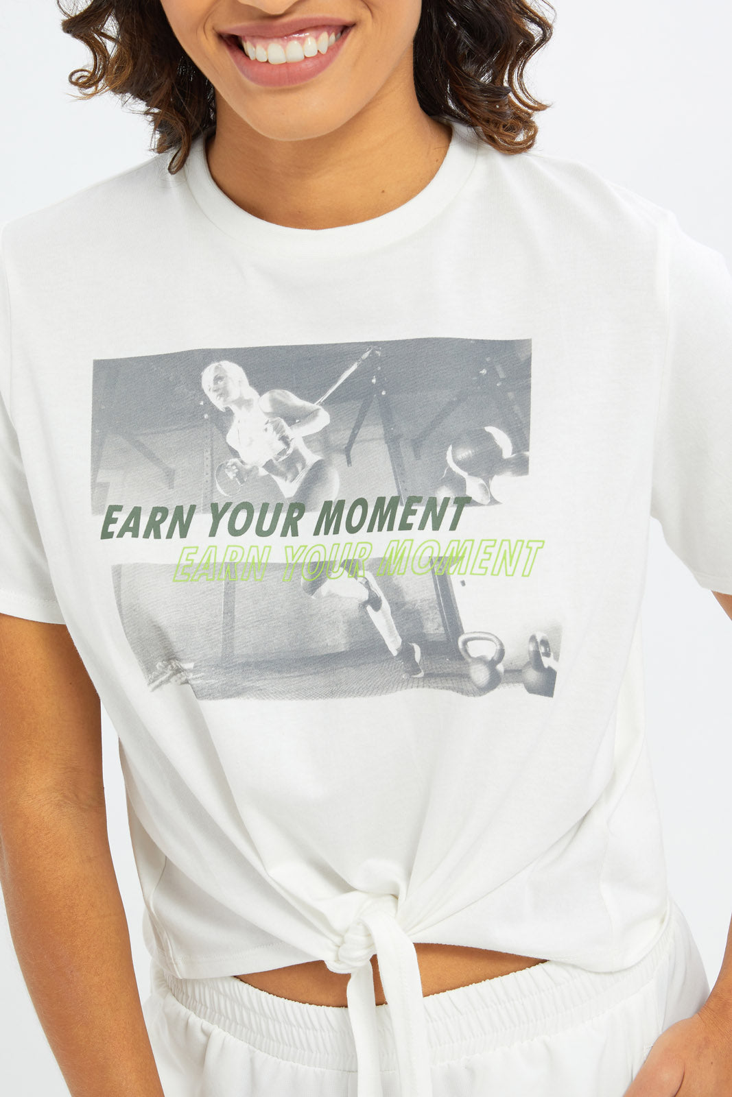 Redtag-Women-White-Placement-Print-T-Shirt-With-Knot-Details-Category:T-Shirts,-Colour:White,-Deals:New-In,-Filter:Women's-Clothing,-H1:LWR,-H2:LAD,-H3:SPW,-H4:ATS,-New-In-Women-APL,-Non-Sale,-S23C,-Season:S23C,-Section:Women,-Women-T-Shirts-Women's-