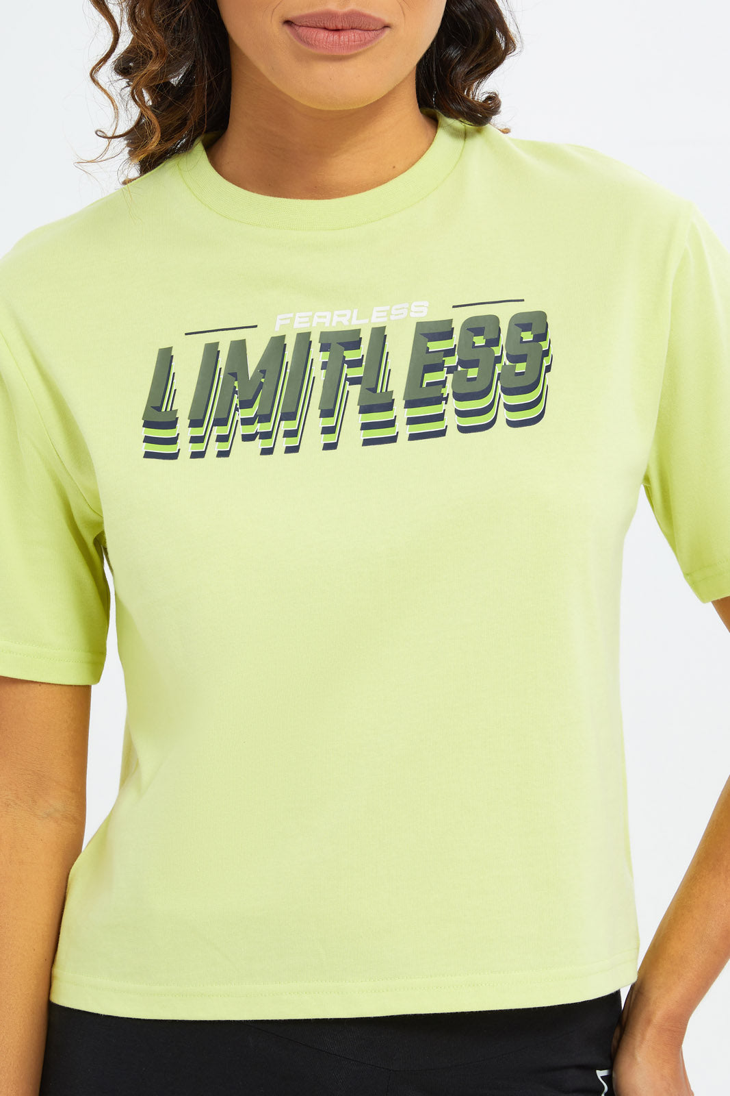 Redtag-Women-Green-Drop-Shoulder-Crop-Tee-Category:T-Shirts,-Colour:Green,-Deals:New-In,-Filter:Women's-Clothing,-H1:LWR,-H2:LAD,-H3:SPW,-H4:ATS,-New-In-Women-APL,-Non-Sale,-S23C,-Season:S23C,-Section:Women,-Women-T-Shirts-Women's-