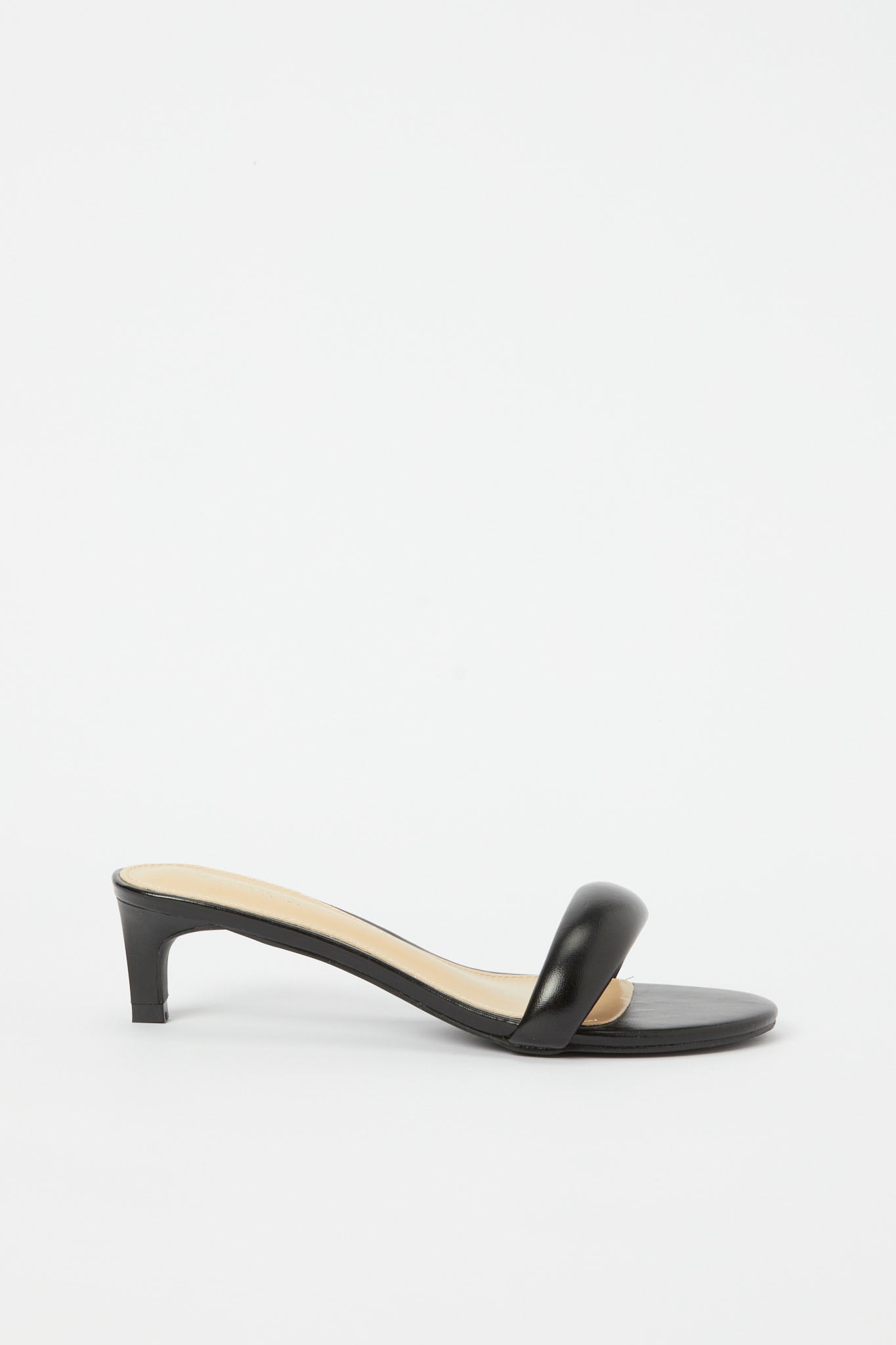 Redtag-Black-Padded-Mule-Category:Sandals,-Colour:Black,-Deals:New-In,-Filter:Women's-Footwear,-H1:FOO,-H2:LAD,-H3:SAF,-H4:SAN,-Heels,-LEC-Sandals,-N/A,-New-In-Women-FOO,-Non-Sale,-S23B,-Season:S23B,-Section:Women-Women's-