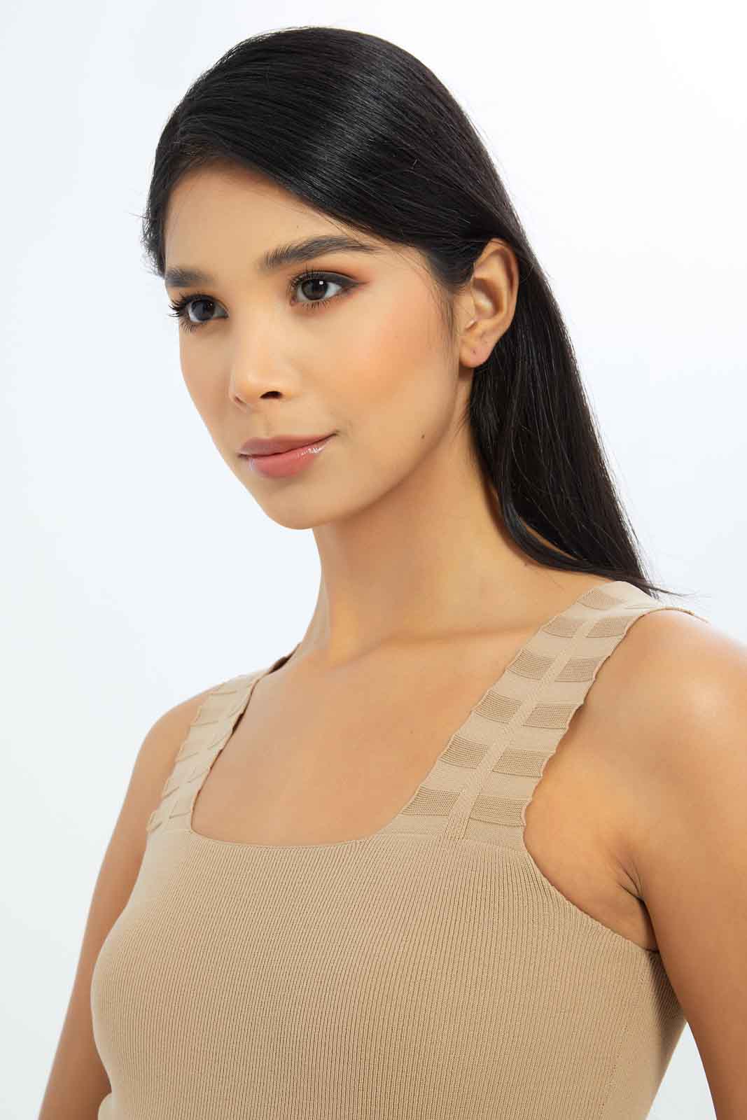 Redtag-Women-Beige-T-Scrunch-Shoulder-Tank-Category:Tops,-Colour:Beige,-Deals:New-In,-Filter:Women's-Clothing,-LEC,-LEC-Tops,-New-In-LEC-APL,-Non-Sale,-S23B,-Section:Women-Women's-