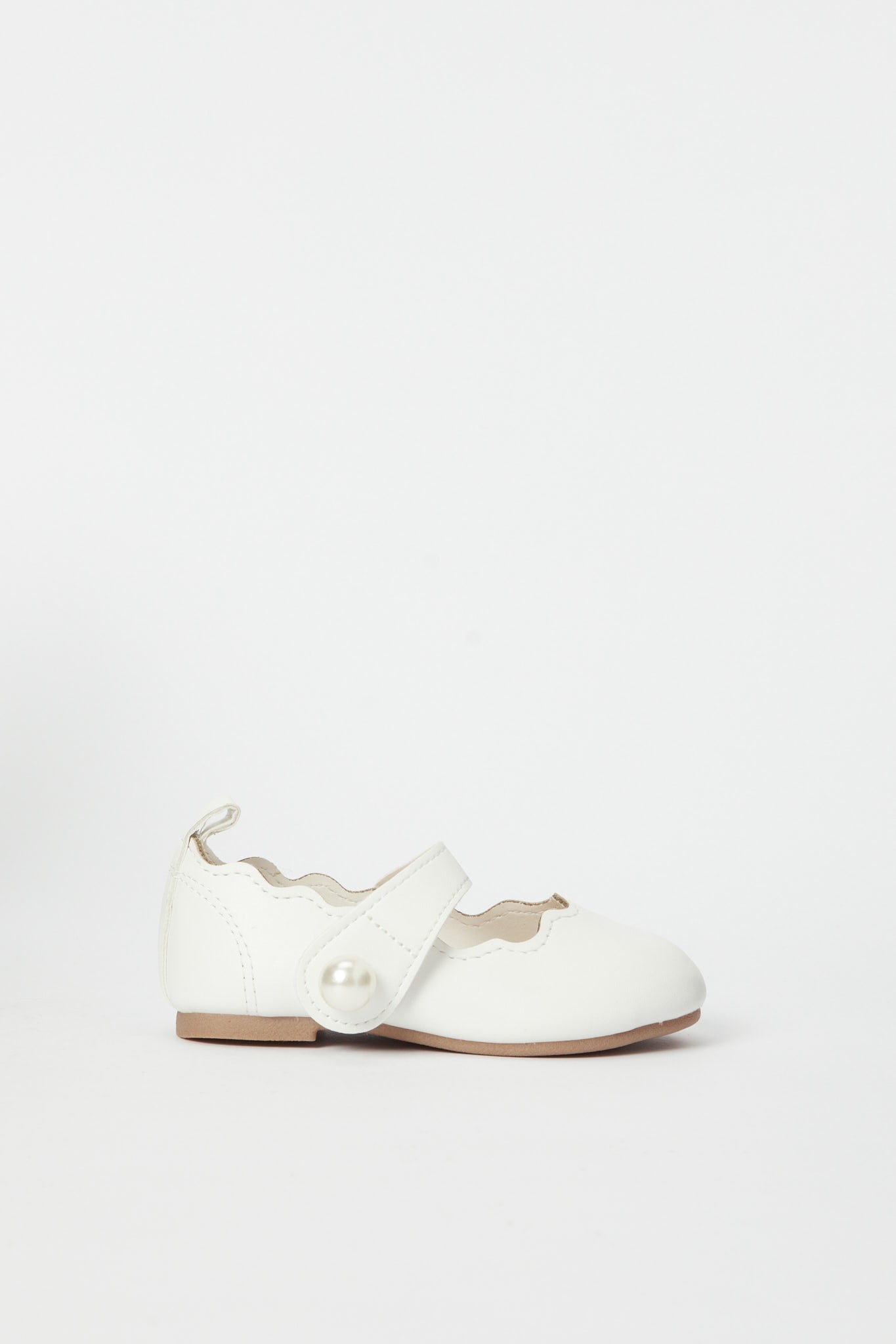 Redtag-White-Pearl-Detail-Ballerina-Category:Shoes,-Colour:White,-Deals:New-In,-Filter:Girls-Footwear-(1-to-3-Yrs),-H1:FOO,-H2:ING,-H3:SHO,-H4:CAH,-ING-Shoes,-N/A,-New-In-ING-FOO,-Non-Sale,-S23B,-Season:S23B,-Section:Girls-(0-to-14Yrs)-Infant-Girls-1 to 3 Years