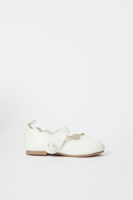 Redtag-White-Pearl-Detail-Ballerina-Category:Shoes,-Colour:White,-Deals:New-In,-Filter:Girls-Footwear-(1-to-3-Yrs),-H1:FOO,-H2:ING,-H3:SHO,-H4:CAH,-ING-Shoes,-N/A,-New-In-ING-FOO,-Non-Sale,-S23B,-Season:S23B,-Section:Girls-(0-to-14Yrs)-Infant-Girls-1 to 3 Years