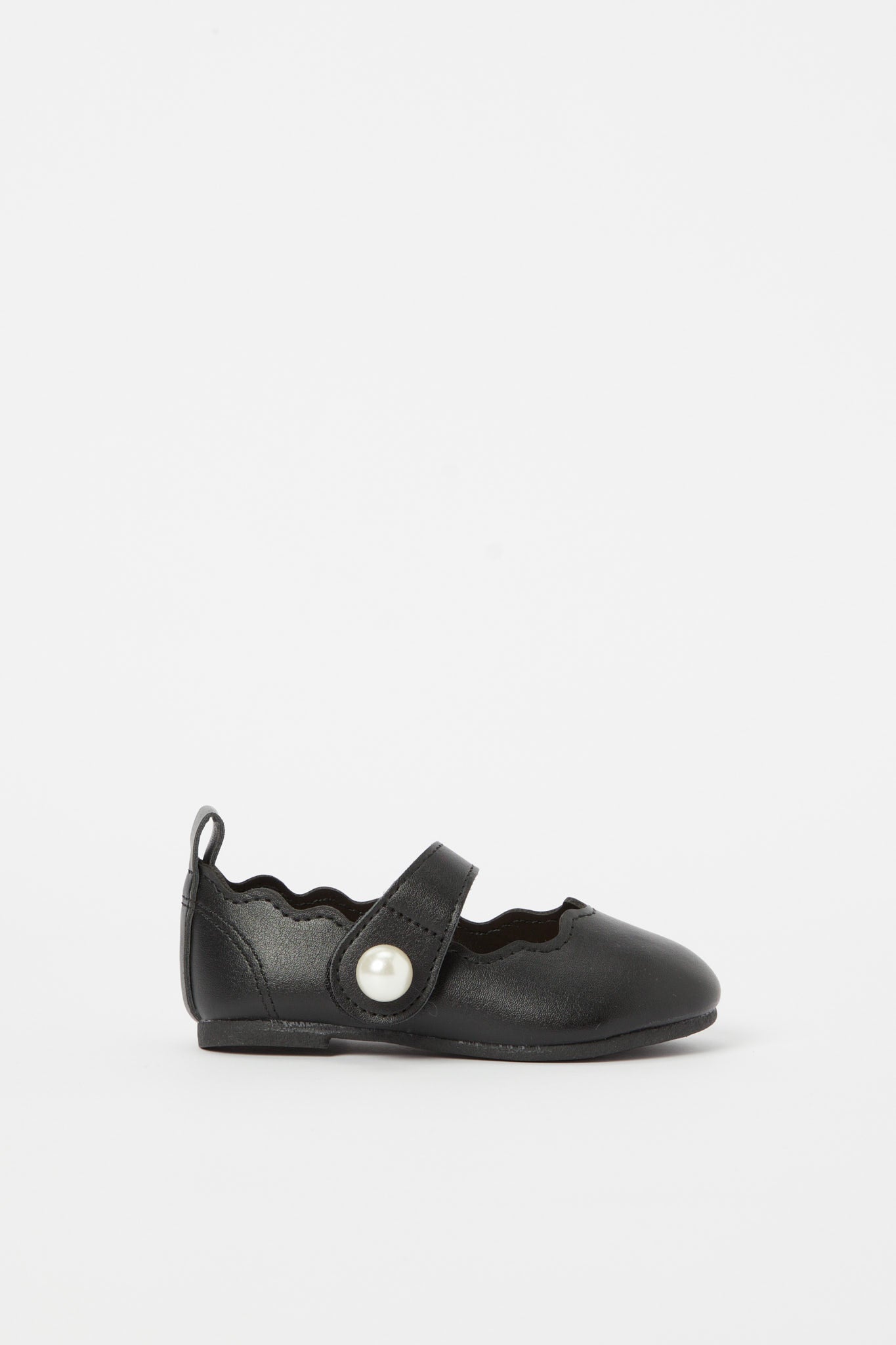 Redtag-Black-Pearl-Detail-Ballerina-Category:Shoes,-Colour:Black,-Deals:New-In,-Filter:Girls-Footwear-(1-to-3-Yrs),-H1:FOO,-H2:ING,-H3:SHO,-H4:CAH,-ING-Shoes,-N/A,-New-In-ING-FOO,-Non-Sale,-S23B,-Season:S23B,-Section:Girls-(0-to-14Yrs)-Infant-Girls-1 to 3 Years