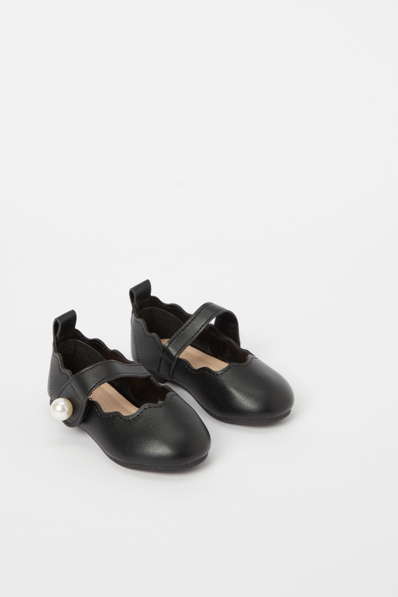 Redtag-Black-Pearl-Detail-Ballerina-Category:Shoes,-Colour:Black,-Deals:New-In,-Filter:Girls-Footwear-(1-to-3-Yrs),-H1:FOO,-H2:ING,-H3:SHO,-H4:CAH,-ING-Shoes,-N/A,-New-In-ING-FOO,-Non-Sale,-S23B,-Season:S23B,-Section:Girls-(0-to-14Yrs)-Infant-Girls-1 to 3 Years