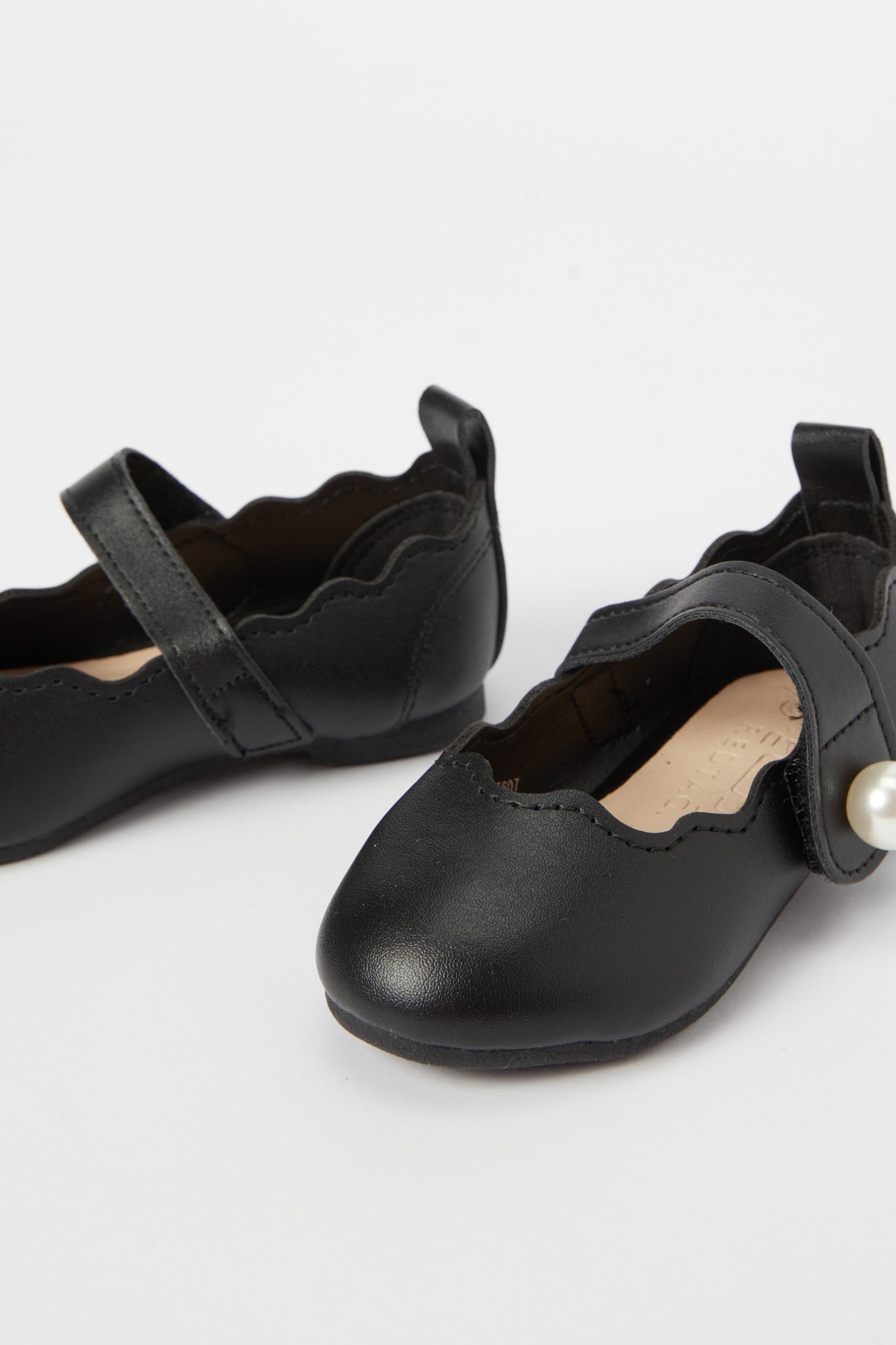 Redtag-Black-Pearl-Detail-Ballerina-Category:Shoes,-Colour:Black,-Deals:New-In,-Filter:Girls-Footwear-(1-to-3-Yrs),-H1:FOO,-H2:ING,-H3:SHO,-H4:CAH,-ING-Shoes,-N/A,-New-In-ING-FOO,-Non-Sale,-S23B,-Season:S23B,-Section:Girls-(0-to-14Yrs)-Infant-Girls-1 to 3 Years
