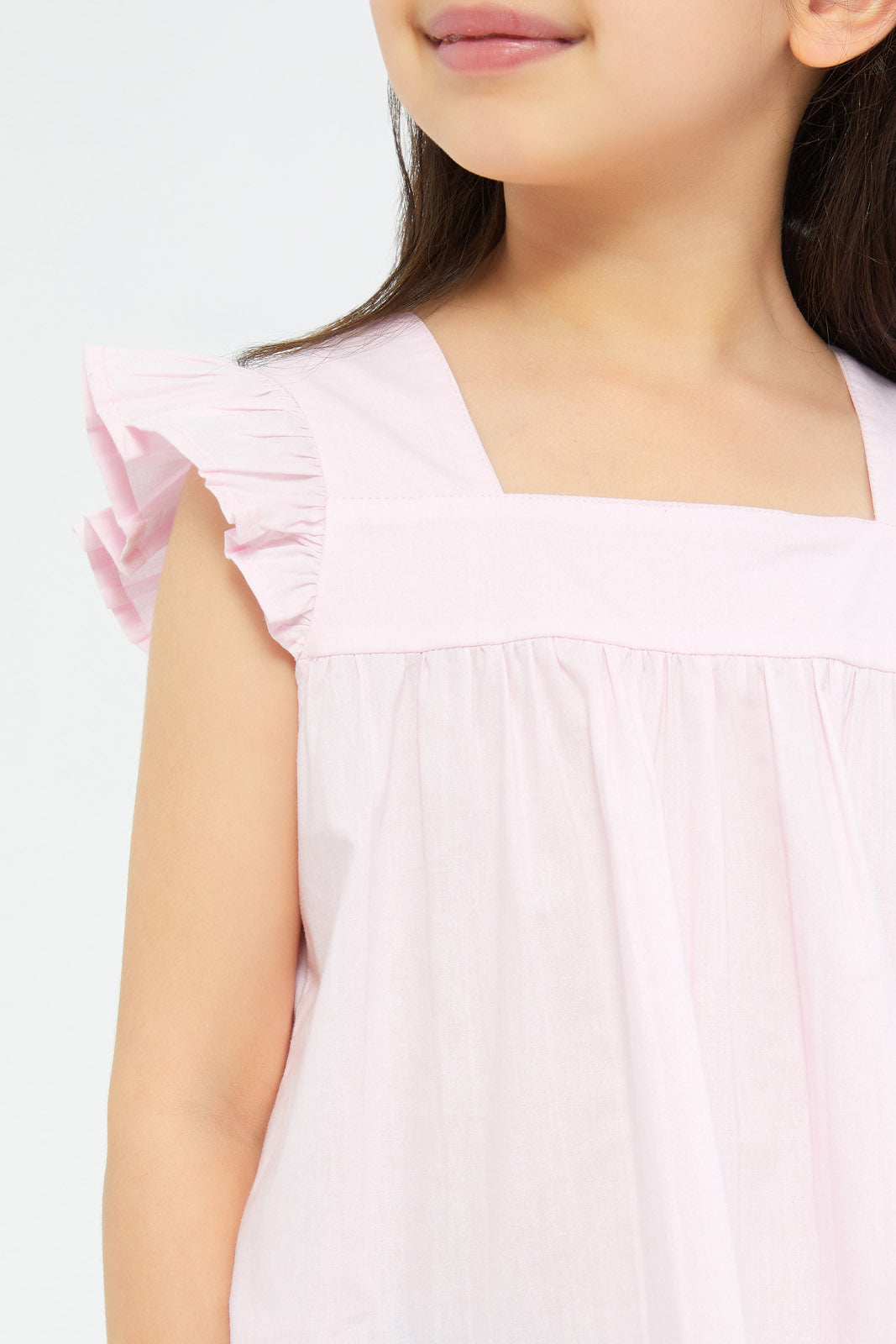 Redtag-Girls-Ruffle-Co-Ord-Blouse-Poplin-Blouse---Pink-Floral-Category:Blouses,-Colour:Apricot,-Deals:New-In,-Event:STRATEGY,-Filter:Girls-(2-to-8-Yrs),-GIR-Blouses,-H1:KWR,-H2:GIR,-H3:BLO,-H4:CBL,-New-In-GIR-APL,-Non-Sale,-Promo:VLM,-S23C,-Season:S23C,-Section:Girls-(0-to-14Yrs),-VLM-Girls-2 to 8 Years