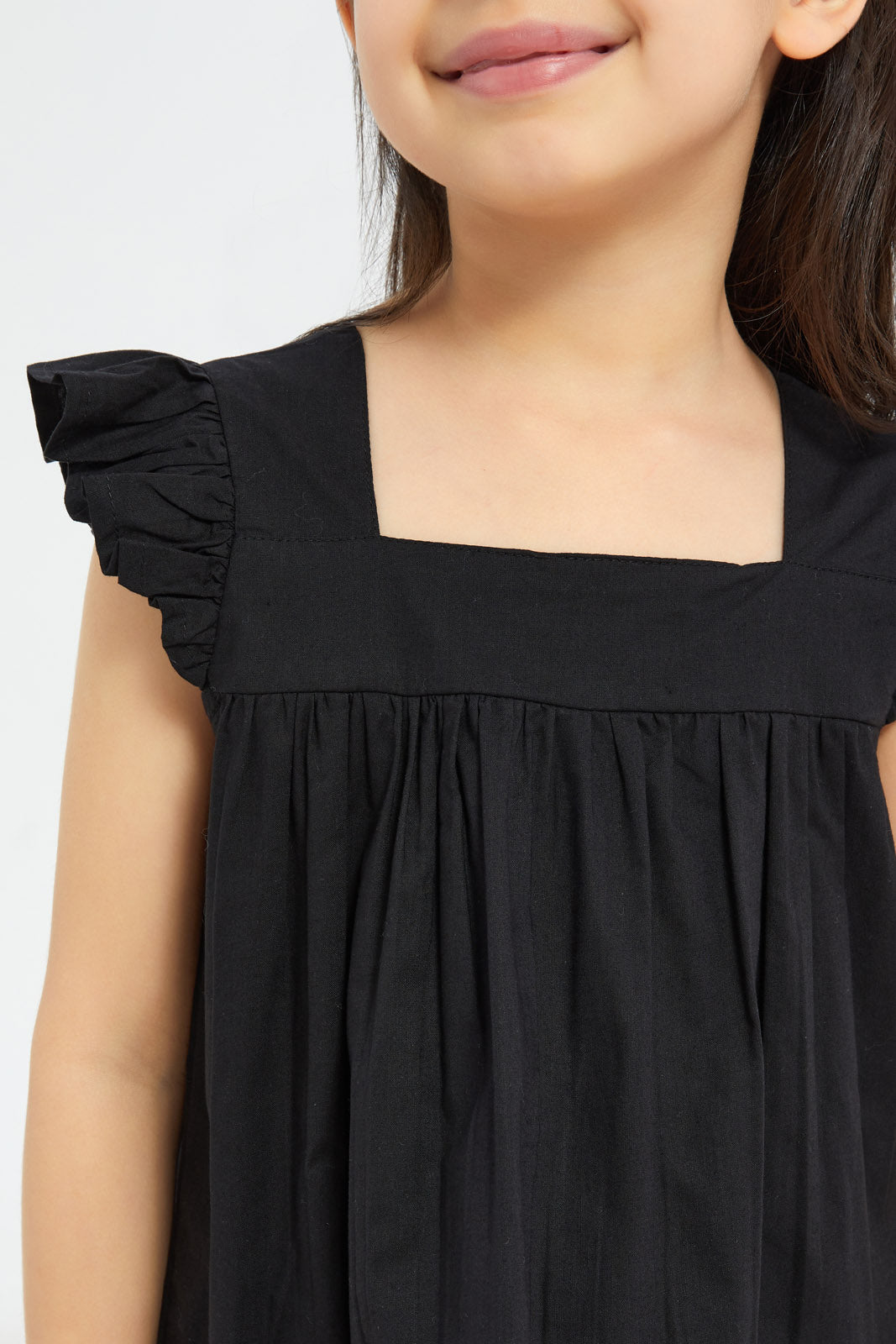 Redtag-Girls-Ruffle-Co-Ord-Blouse-Poplin-Blouse---Black-Category:Blouses,-Colour:Black,-Deals:New-In,-Event:STRATEGY,-Filter:Girls-(2-to-8-Yrs),-GIR-Blouses,-H1:KWR,-H2:GIR,-H3:BLO,-H4:CBL,-New-In-GIR-APL,-Non-Sale,-Promo:VLM,-S23C,-Season:S23C,-Section:Girls-(0-to-14Yrs),-VLM-Girls-2 to 8 Years
