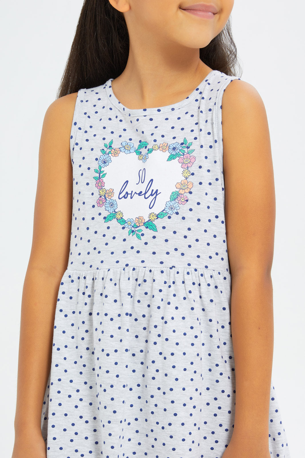 Redtag-Girls-Sleeveless-Opp-Knit-Dress---Grey-Melange-Collegiate-Category:Dresses,-Colour:Grey,-Deals:New-In,-Filter:Girls-(2-to-8-Yrs),-GIR-Dresses,-H1:KWR,-H2:GIR,-H3:DRS,-H4:CAD,-New-In-GIR-APL,-Non-Sale,-S23C,-Season:S23C,-Section:Girls-(0-to-14Yrs),-VLM-Girls-2 to 8 Years