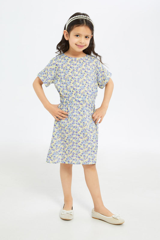 Redtag-Girls-1-Up-Woven-Dress---Blue-Love-Category:Dresses,-Colour:Blue,-Deals:New-In,-Filter:Girls-(2-to-8-Yrs),-GIR-Dresses,-H1:KWR,-H2:GIR,-H3:DRS,-H4:CAD,-New-In-GIR-APL,-Non-Sale,-S23D,-Season:S23C,-Section:Girls-(0-to-14Yrs)-Girls-2 to 8 Years
