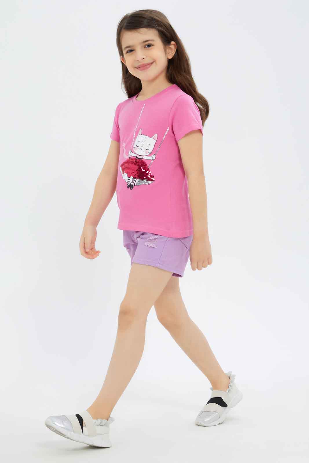 Redtag-Girls-Lilac-Shorts-Category:Shorts,-Colour:Lilac,-Deals:New-In,-Filter:Girls-(2-to-8-Yrs),-GIR-Shorts,-New-In-GIR-APL,-Non-Sale,-S23C,-Section:Girls-(0-to-14Yrs)-Girls-2 to 8 Years