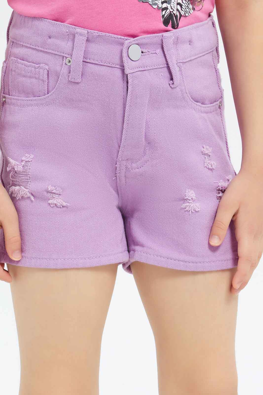 Redtag-Girls-Lilac-Shorts-Category:Shorts,-Colour:Lilac,-Deals:New-In,-Filter:Girls-(2-to-8-Yrs),-GIR-Shorts,-New-In-GIR-APL,-Non-Sale,-S23C,-Section:Girls-(0-to-14Yrs)-Girls-2 to 8 Years