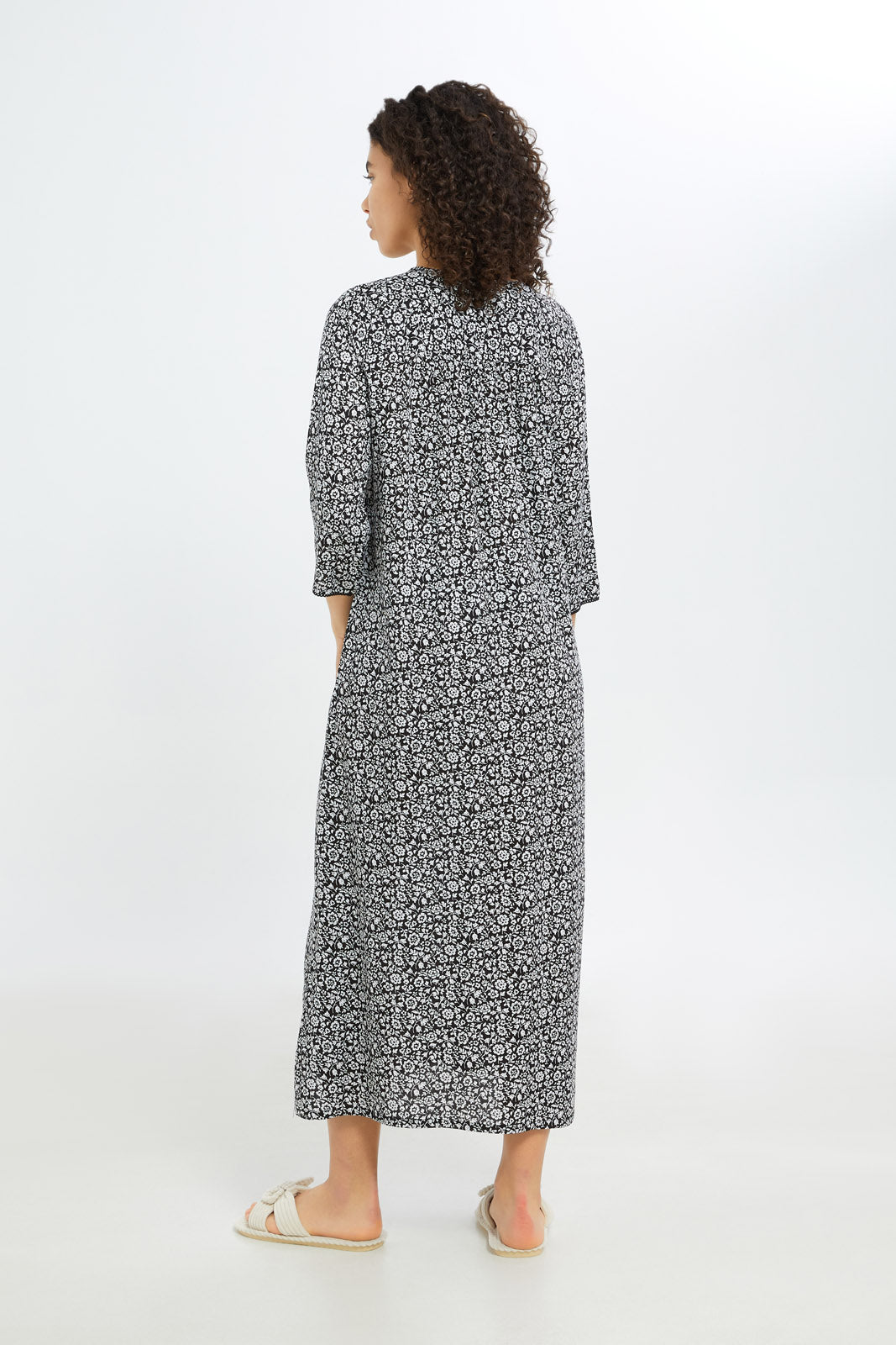 Redtag-Women-Black-Longsleeves-Nightgown-Category:Nightgowns,-Colour:Black,-Deals:New-In,-Filter:Women's-Clothing,-H1:LWR,-H2:LDN,-H3:NWR,-H4:NGN,-New-In-Women-APL,-Non-Sale,-RMD,-S23C,-Season:S23C,-Section:Women,-Women-Nightgowns--