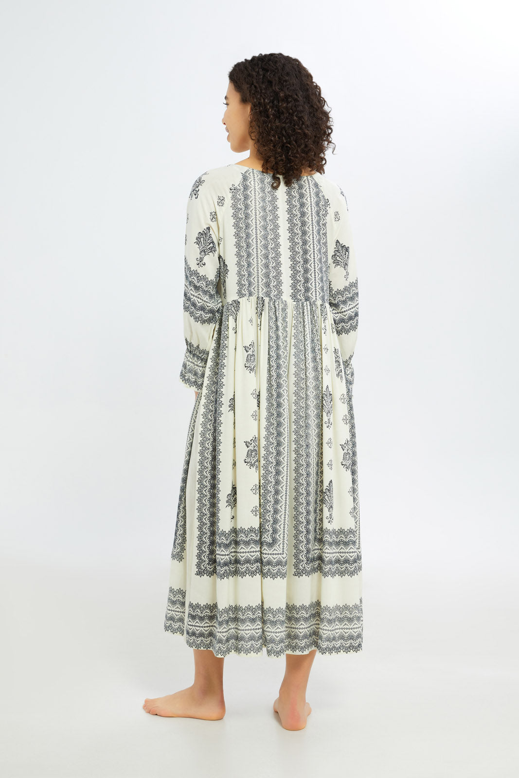 Redtag-Women-White-Aop-Long-Sleeves-Nightgown-Category:Nightgowns,-Colour:White,-Deals:New-In,-Filter:Women's-Clothing,-H1:LWR,-H2:LDN,-H3:NWR,-H4:NGN,-New-In-Women-APL,-Non-Sale,-S23C,-Season:S23C,-Section:Women,-Women-Nightgowns--