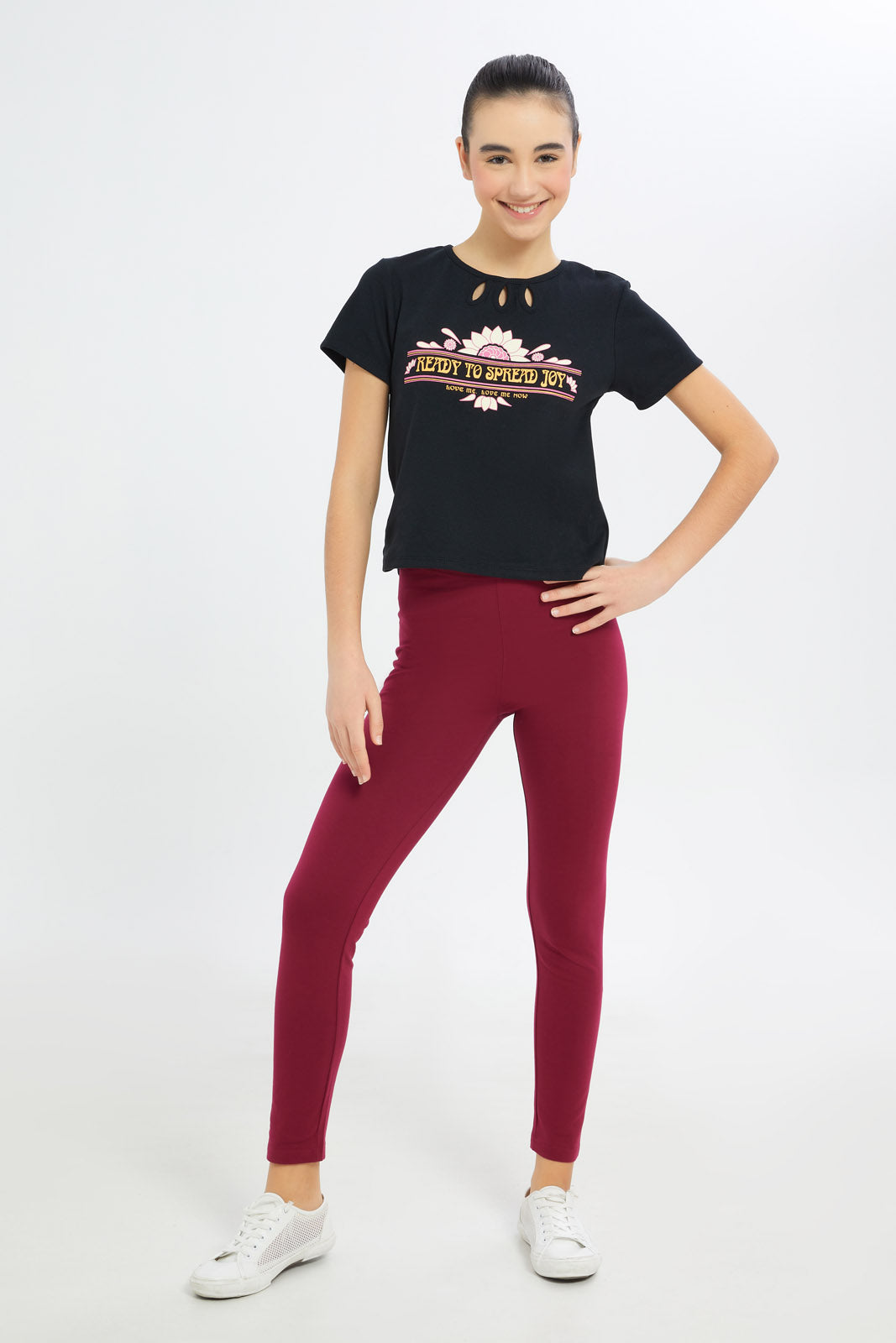 Redtag-Girls-Maroon-Solid-Leggings-Category:Leggings,-Colour:Red,-Deals:New-In,-Filter:Senior-Girls-(8-to-14-Yrs),-GSR-Leggings,-H1:KWR,-H2:GSR,-H3:TRS,-H4:LEG,-New-In-GSR-APL,-Non-Sale,-Promo:TBL,-S23C,-Season:S23C,-Section:Girls-(0-to-14Yrs),-TBL-Senior-Girls-9 to 14 Years