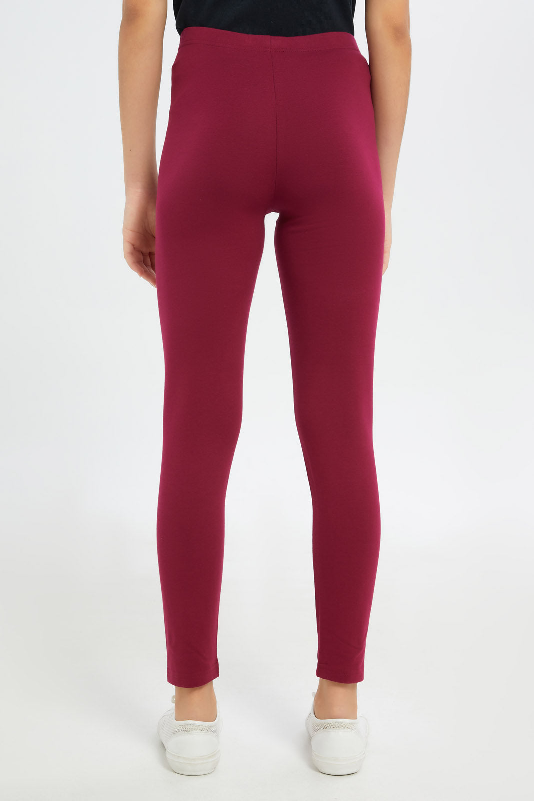 Redtag-Girls-Maroon-Solid-Leggings-Category:Leggings,-Colour:Red,-Deals:New-In,-Filter:Senior-Girls-(8-to-14-Yrs),-GSR-Leggings,-H1:KWR,-H2:GSR,-H3:TRS,-H4:LEG,-New-In-GSR-APL,-Non-Sale,-Promo:TBL,-S23C,-Season:S23C,-Section:Girls-(0-to-14Yrs),-TBL-Senior-Girls-9 to 14 Years