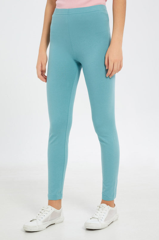 Redtag-Girls-Sage-Solid-Leggings-Category:Leggings,-Colour:Green,-Deals:New-In,-Filter:Senior-Girls-(8-to-14-Yrs),-GSR-Leggings,-H1:KWR,-H2:GSR,-H3:TRS,-H4:LEG,-New-In-GSR-APL,-Non-Sale,-Promo:TBL,-S23C,-Season:S23C,-Section:Girls-(0-to-14Yrs),-TBL-Senior-Girls-9 to 14 Years