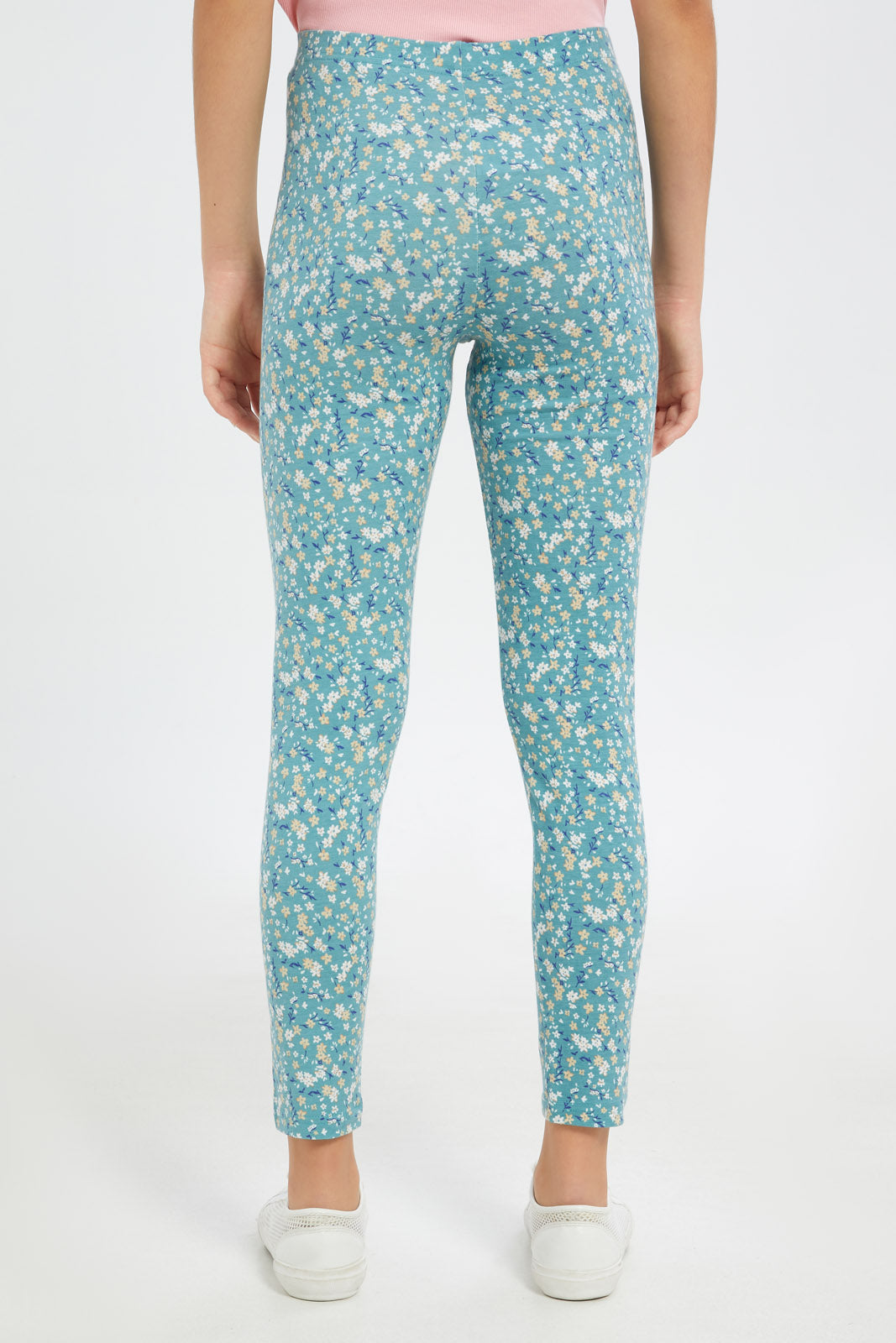 Redtag-Girls-Sage-Floral-Aop-Leggings-Category:Leggings,-Colour:Assorted,-Deals:New-In,-Filter:Senior-Girls-(8-to-14-Yrs),-GSR-Leggings,-H1:KWR,-H2:GSR,-H3:TRS,-H4:LEG,-New-In-GSR-APL,-Non-Sale,-Promo:TBL,-S23C,-Season:S23C,-Section:Girls-(0-to-14Yrs),-TBL-Senior-Girls-9 to 14 Years