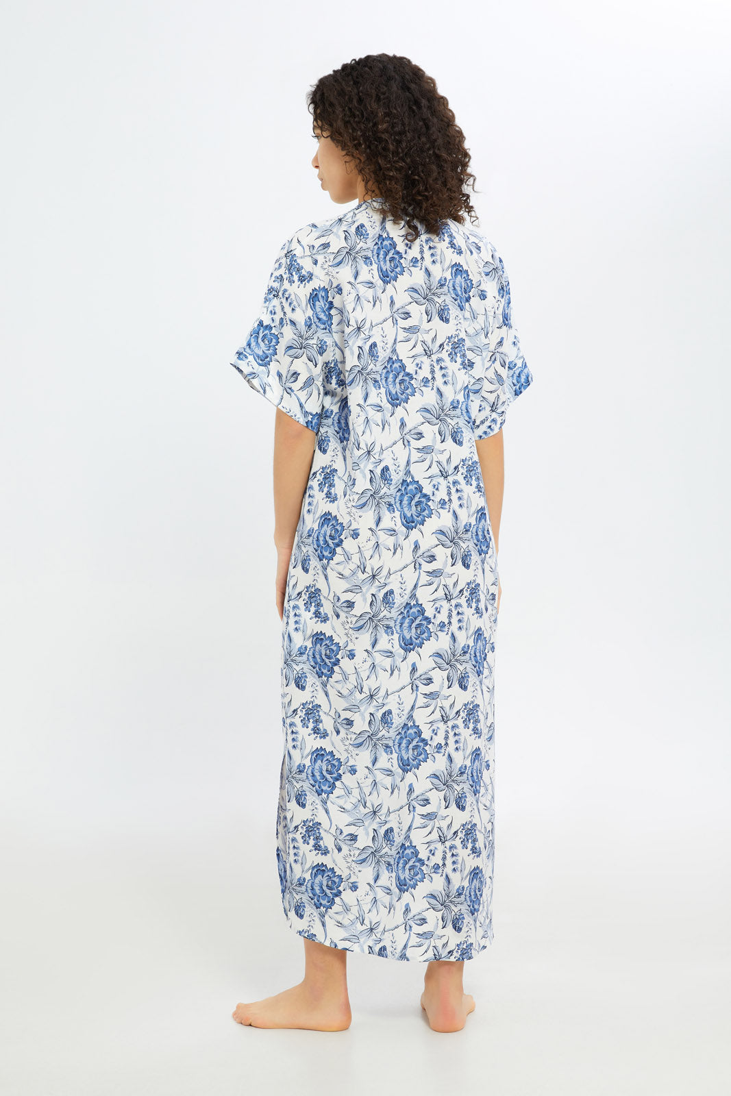 Redtag-Women-Ivory-Aop-Short-Sleeves-Nightgown-Category:Nightgowns,-Colour:Ivory,-Deals:New-In,-Filter:Women's-Clothing,-H1:LWR,-H2:LDN,-H3:NWR,-H4:NGN,-New-In-Women-APL,-Non-Sale,-RMD,-S23C,-Season:S23C,-Section:Women,-Women-Nightgowns--