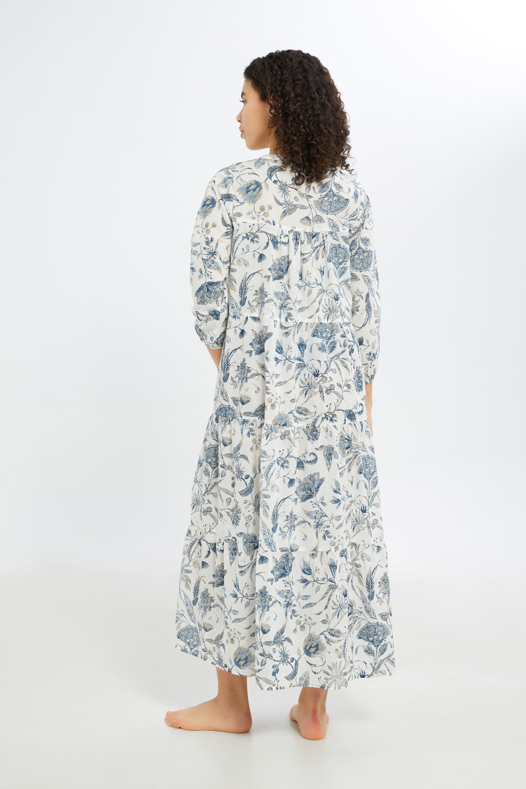Redtag-Women-Pale-Pink-3/4-Sleeves-Long-Length-Nightgown-In-Extended-Size-Category:Nightgowns,-Colour:Ivory,-Deals:New-In,-Filter:Women's-Clothing,-H1:LWR,-H2:LDN,-H3:NWR,-H4:NGN,-New-In-Women-APL,-Non-Sale,-RMD,-S23C,-Season:S23C,-Section:Women,-Women-Nightgowns--