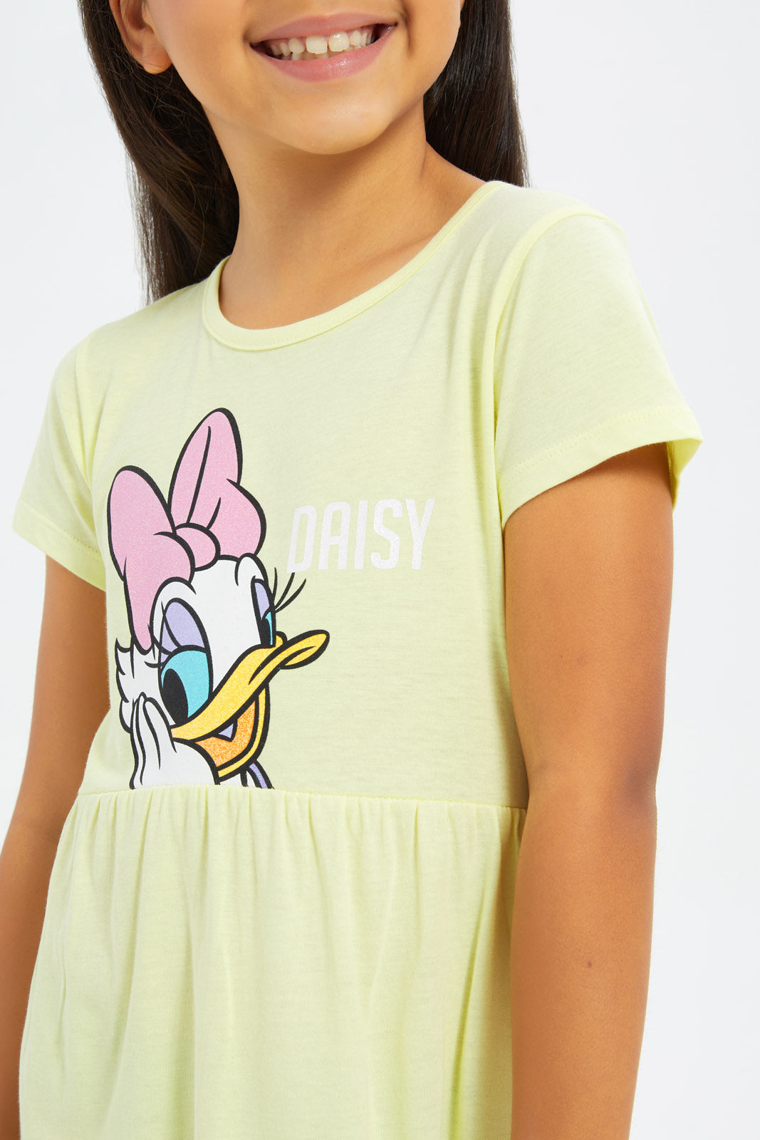 Redtag-Girls-Yellow-Daisy-Placement-Print-Dress-Category:Dresses,-Colour:Yellow,-Deals:New-In,-Filter:Girls-(2-to-8-Yrs),-GIR-Dresses,-H1:KWR,-H2:GIR,-H3:DRS,-H4:CAD,-New-In-GIR-APL,-Non-Sale,-S23B,-Season:S23B,-Section:Girls-(0-to-14Yrs)-Girls-2 to 8 Years