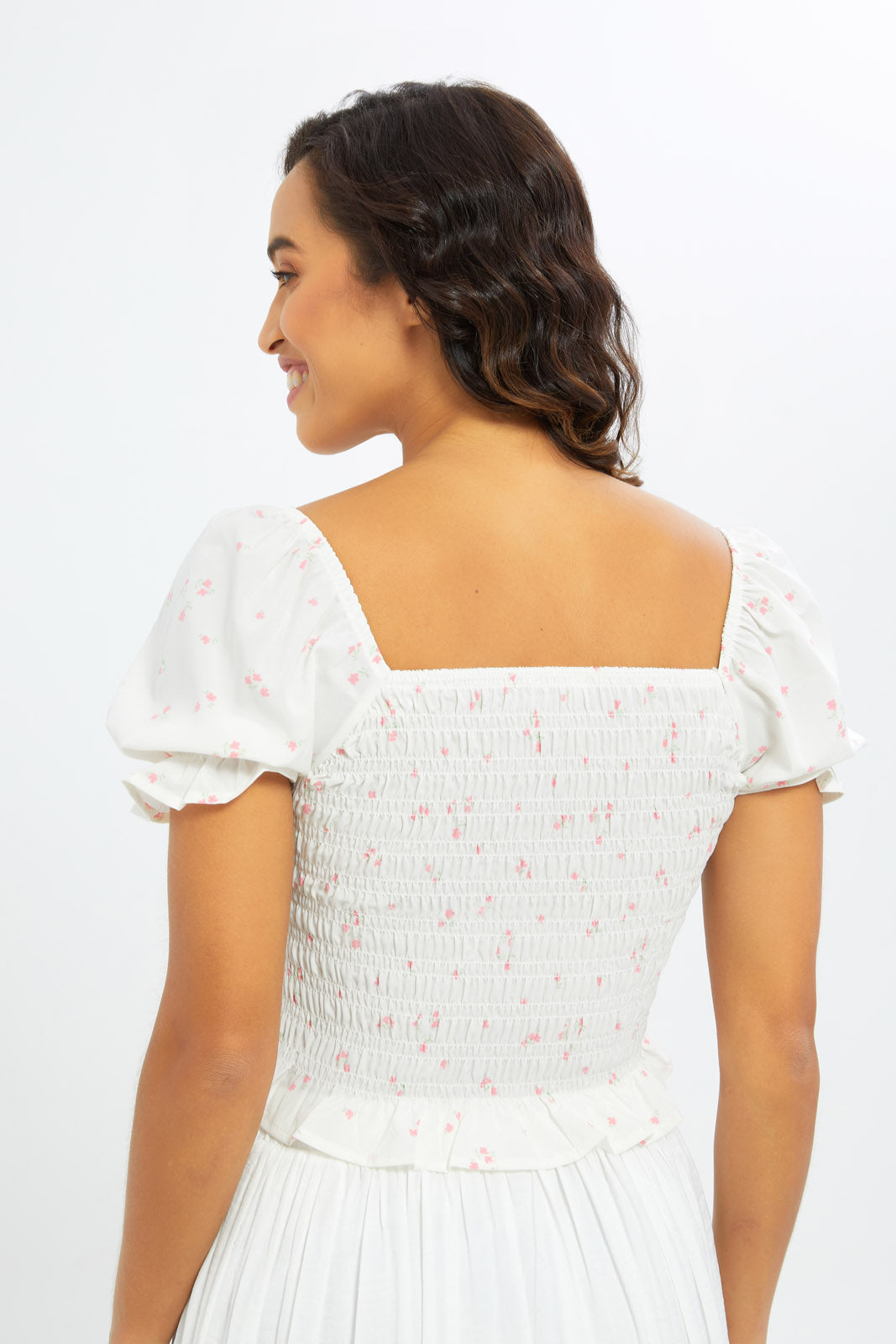Redtag-Women-Printed-Shirred-Body-Crop-Top-Category:Blouses,-Colour:Assorted,-Deals:New-In,-Filter:Women's-Clothing,-H1:LWR,-H2:LAD,-H3:BLO,-H4:CBL,-New-In-Women-APL,-Non-Sale,-S23C,-Season:S23C,-Section:Women,-Women-Blouses-Women's-