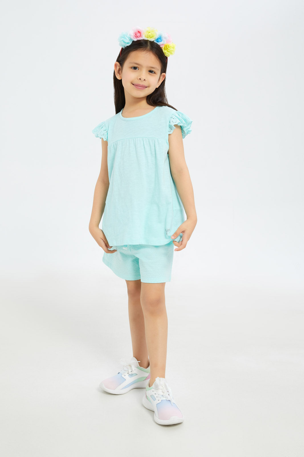 Redtag-Girls-Mint-Frilled-Sleeves-Jersey-Tops-Category:Jackets,-Colour:Mint,-Deals:New-In,-Filter:Girls-(2-to-8-Yrs),-GIR-Jackets,-H1:KWR,-H2:GIR,-H3:JYT,-H4:CJT,-New-In-GIR-APL,-Non-Sale,-S23C,-Season:S23C,-Section:Girls-(0-to-14Yrs)--