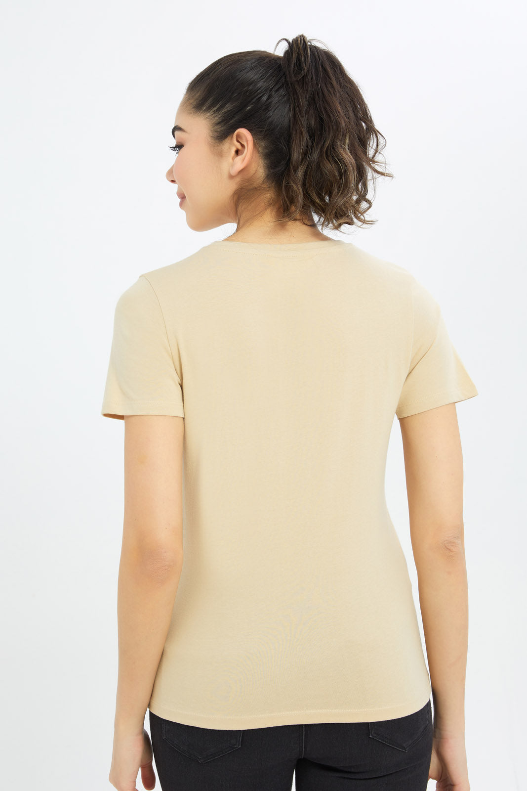 Redtag-Women-Cream-Retro-Embellished-T-Shirt-Category:T-Shirts,-Colour:Cream,-Deals:New-In,-Filter:Women's-Clothing,-H1:LWR,-H2:LAD,-H3:TSH,-H4:CAT,-New-In-Women-APL,-Non-Sale,-Promo:TBL,-S23C,-Season:S23C,-Section:Women,-TBL,-Women-T-Shirts-Women's-