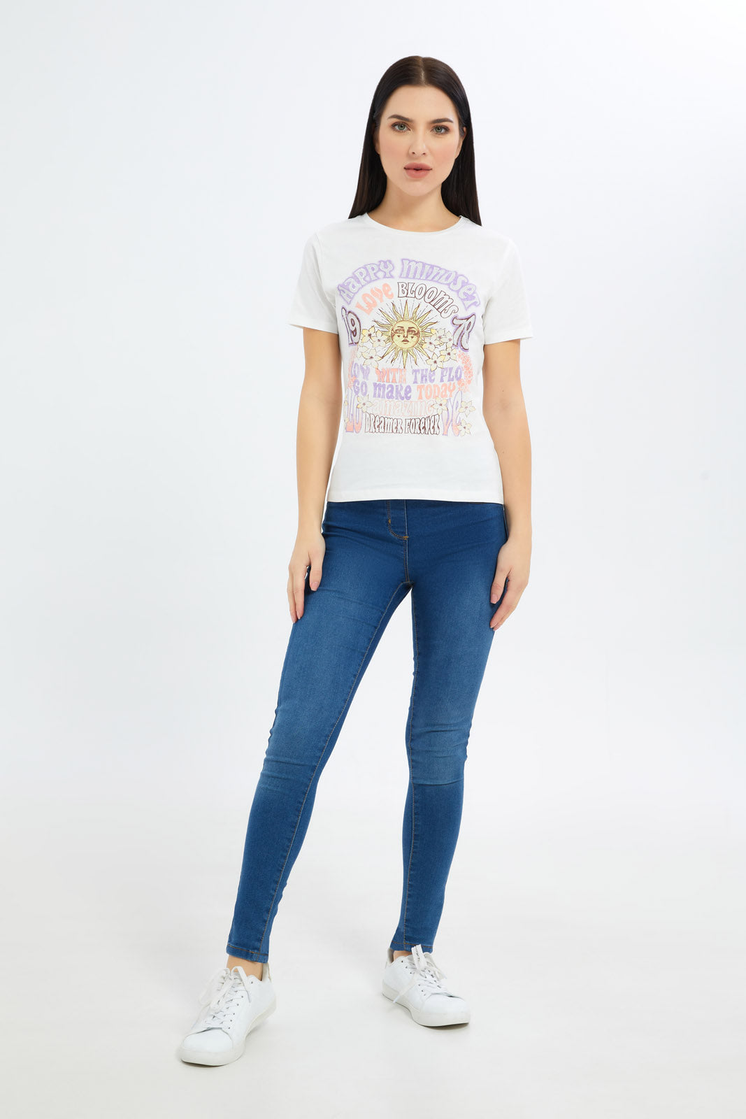 Redtag-Women-White-Retro-Embellished-T-Shirt-Category:T-Shirts,-Colour:White,-Deals:New-In,-Filter:Women's-Clothing,-H1:LWR,-H2:LAD,-H3:TSH,-H4:CAT,-New-In-Women-APL,-Non-Sale,-Promo:TBL,-S23C,-Season:S23C,-Section:Women,-TBL,-Women-T-Shirts-Women's-