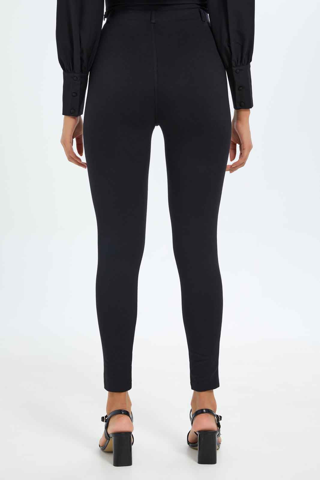 Redtag-Women-Black-Full-Length-Legging-With-Button-Category:Leggings,-Colour:Black,-Deals:New-In,-Filter:Women's-Clothing,-H1:LWR,-H2:LAD,-H3:TRS,-H4:LEG,-New-In-Women-APL,-Non-Sale,-S23C,-Season:S23C,-Section:Women,-TBL,-Women-Leggings-Women's-