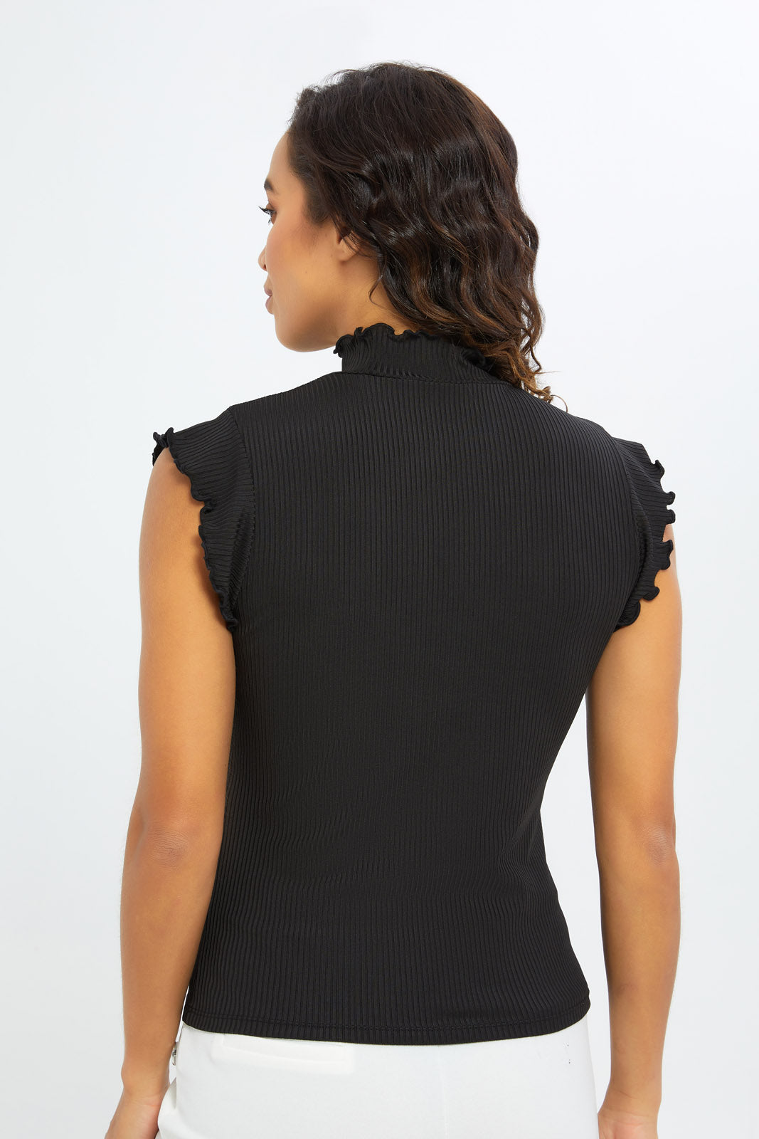 Redtag-Women-Black-Epp-High-Neck-Tee-Category:Tops,-Colour:Black,-Deals:New-In,-Filter:Women's-Clothing,-H1:LWR,-H2:LAD,-H3:JYT,-H4:FJT,-New-In-Women-APL,-Non-Sale,-PPE,-S23C,-Season:S23C,-Section:Women,-Women-Tops-Women's-