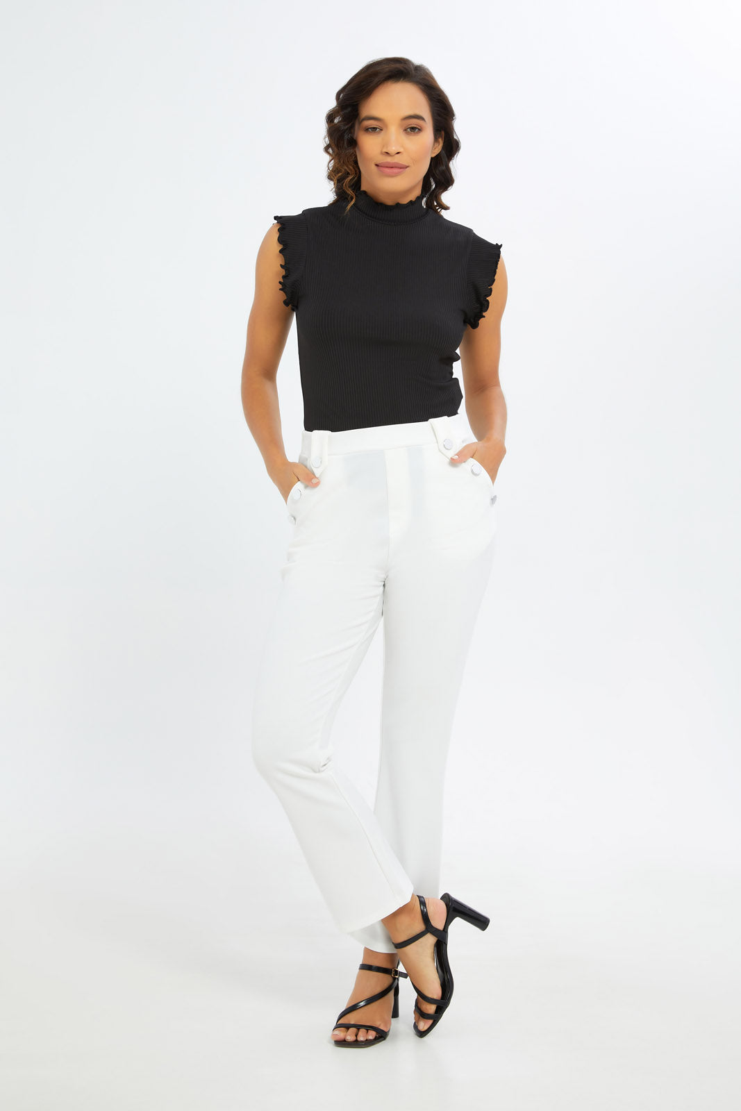 Redtag-Women-Black-Epp-High-Neck-Tee-Category:Tops,-Colour:Black,-Deals:New-In,-Filter:Women's-Clothing,-H1:LWR,-H2:LAD,-H3:JYT,-H4:FJT,-New-In-Women-APL,-Non-Sale,-PPE,-S23C,-Season:S23C,-Section:Women,-Women-Tops-Women's-