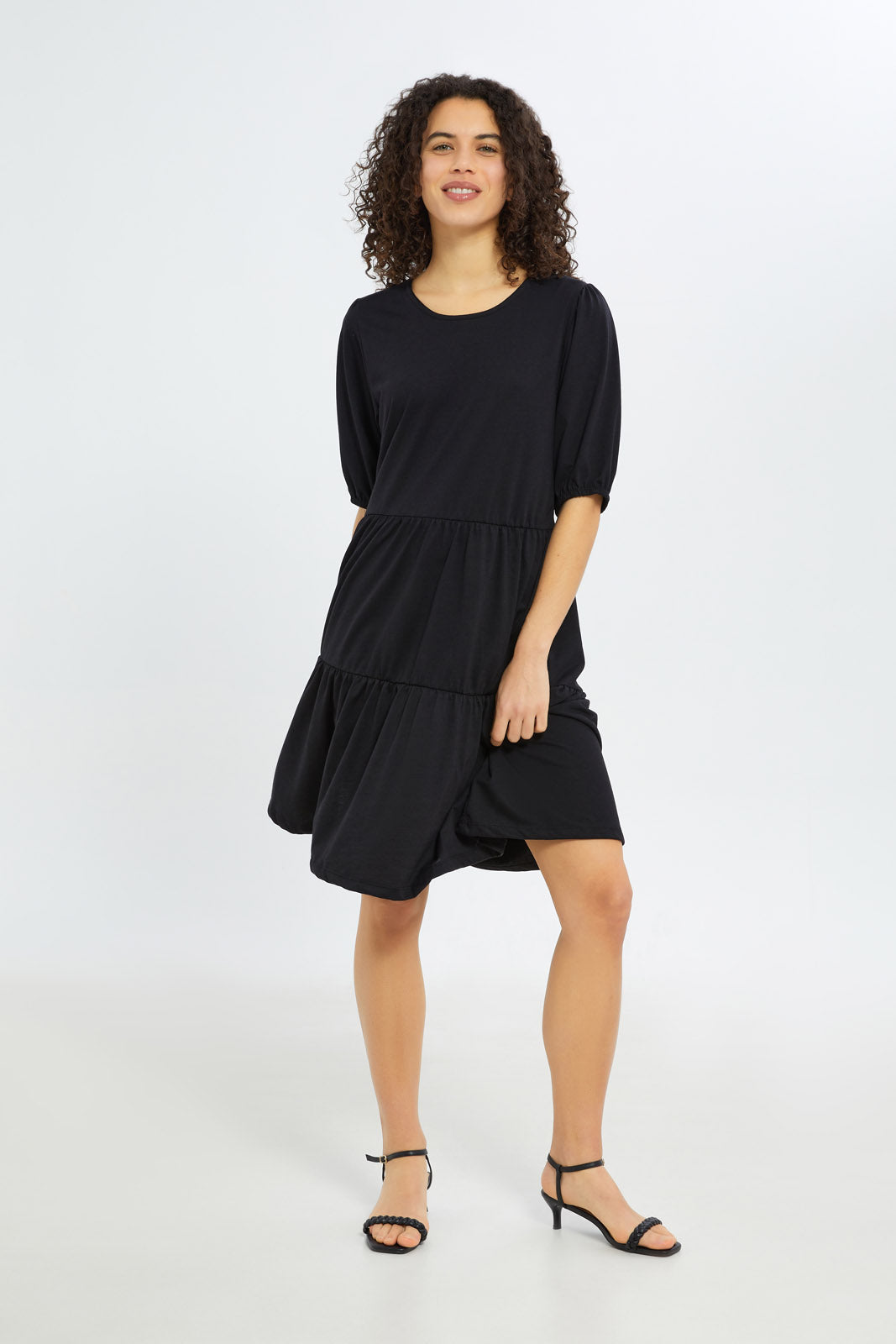 Redtag-Women-Black-Epp-Jersey-Tiered-Dress-Category:Dresses,-Colour:Black,-Deals:New-In,-Filter:Women's-Clothing,-H1:LWR,-H2:LAD,-H3:DRS,-H4:CAD,-New-In-Women-APL,-Non-Sale,-PPE,-Promo:PPE,-RMD,-S23C,-Season:S23C,-Section:Women,-Women-DressesDress-Size:Short-Dress-Women's-