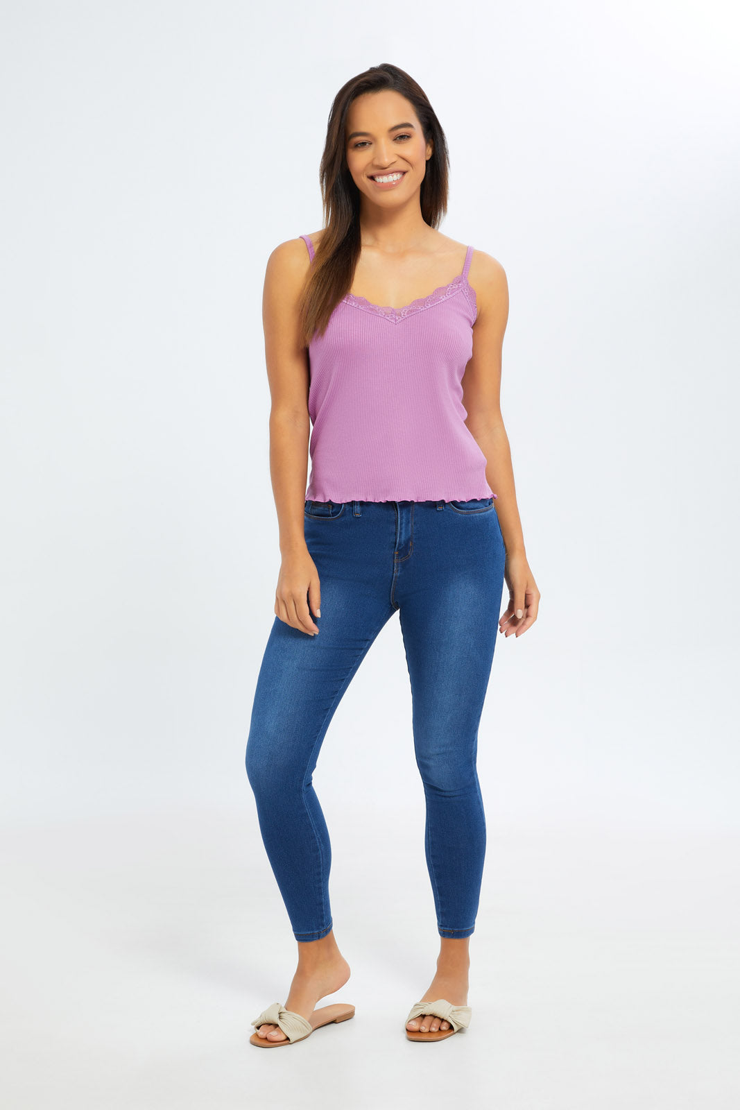Redtag-Women-Mauve-Strappy-Lace-Vest-Category:Vests,-Colour:Mauve,-Deals:New-In,-Filter:Women's-Clothing,-H1:LWR,-H2:LAD,-H3:TSH,-H4:VES,-New-In-Women-APL,-Non-Sale,-PPE,-S23C,-Season:S23C,-Section:Women,-Women-Vests-Women's-