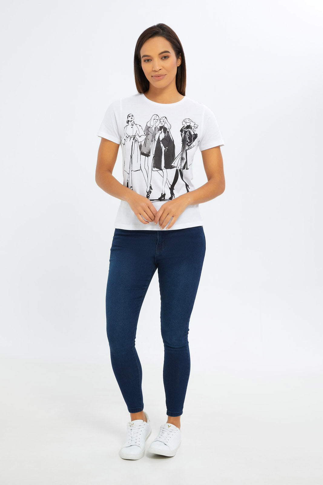 Redtag-Women-White-Illustration-Graphic-T-Shirt-Category:T-Shirts,-Colour:White,-Deals:New-In,-Filter:Women's-Clothing,-H1:LWR,-H2:LAD,-H3:TSH,-H4:CAT,-New-In-Women-APL,-Non-Sale,-S23C,-Season:S23C,-Section:Women,-TBL,-Women-T-Shirts-Women's-