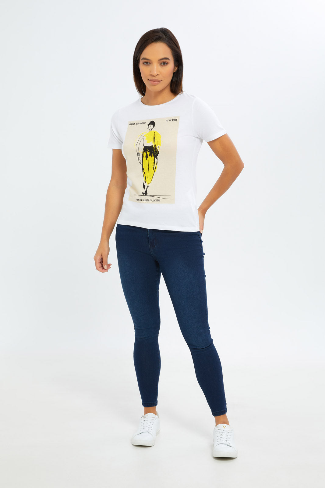 Redtag-Women-White-Illustration-Graphic-T-Shirt-Category:T-Shirts,-Colour:White,-Deals:New-In,-Filter:Women's-Clothing,-H1:LWR,-H2:LAD,-H3:TSH,-H4:CAT,-New-In-Women-APL,-Non-Sale,-S23C,-Season:S23C,-Section:Women,-TBL,-Women-T-Shirts-Women's-