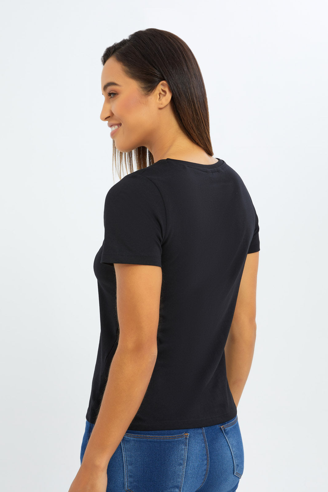 Redtag-Women-Black-Calm-Mood-Graphic-T-Shirt-Category:T-Shirts,-Colour:Black,-Deals:New-In,-Filter:Women's-Clothing,-H1:LWR,-H2:LAD,-H3:TSH,-H4:CAT,-New-In-Women-APL,-Non-Sale,-S23C,-Season:S23C,-Section:Women,-TBL,-Women-T-Shirts-Women's-
