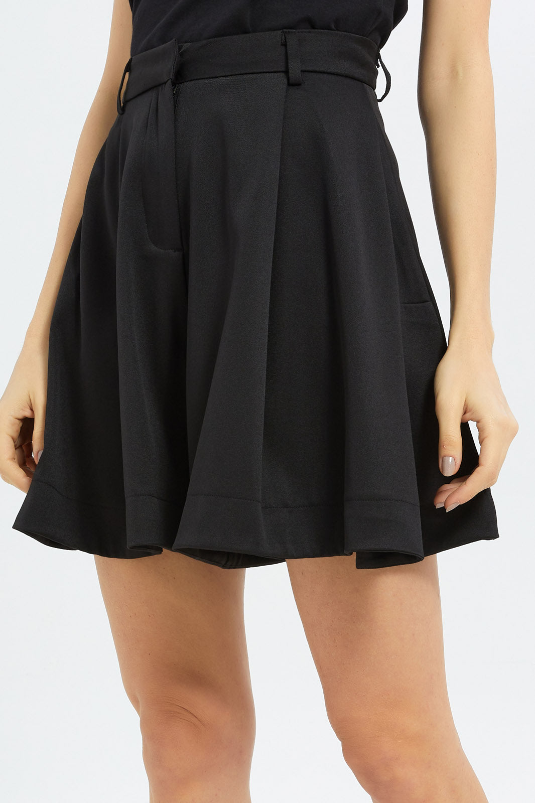 Redtag-Women-Black-Short-Category:Trousers,-Colour:Black,-Deals:New-In,-Filter:Women's-Clothing,-H1:LWR,-H2:LDC,-H3:TRS,-H4:CTR,-LDC,-LDC-Trousers,-New-In-LDC-APL,-Non-Sale,-S23C,-Season:S23C,-Section:Women-Women's-