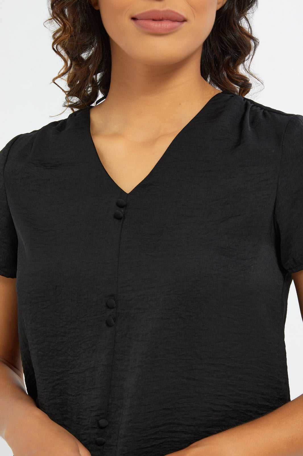 Redtag-Women-Black-Epp-Short-Sleeve-Blouse-Category:Blouses,-Colour:Black,-Deals:New-In,-Filter:Women's-Clothing,-H1:LWR,-H2:LAD,-H3:BLO,-H4:CBL,-New-In-Women-APL,-Non-Sale,-PPE,-S23C,-Season:S23C,-Section:Women,-Women-Blouses-Women's-